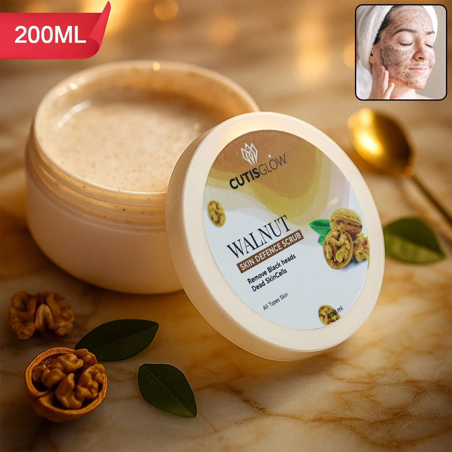 Eyelet Walnut Skin Defence Scrub  Dead Skin Cell Cleansing  (200ml) - Image 2