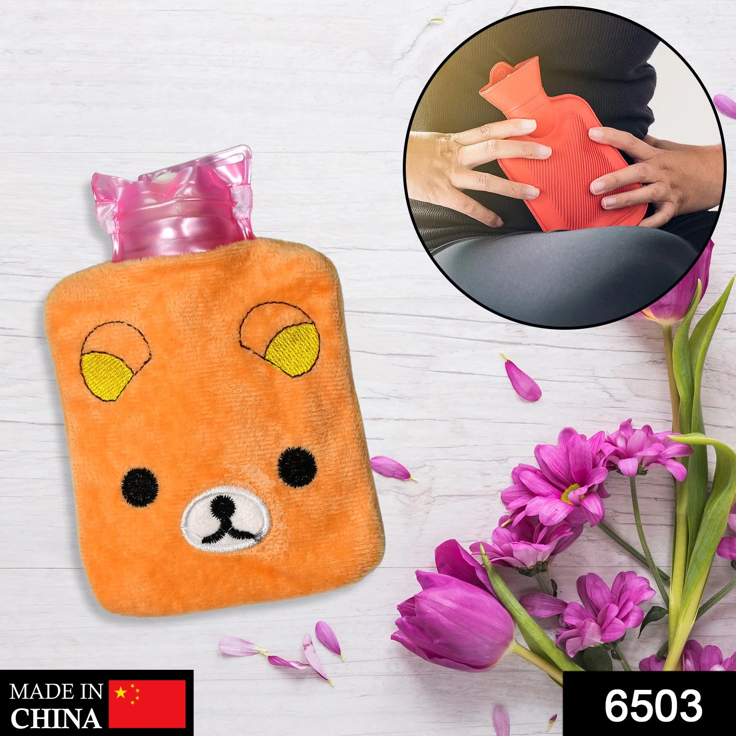 Warm Hug from a Panda: Orange Panda Hot Water Bag for Pain Relief - Image 2