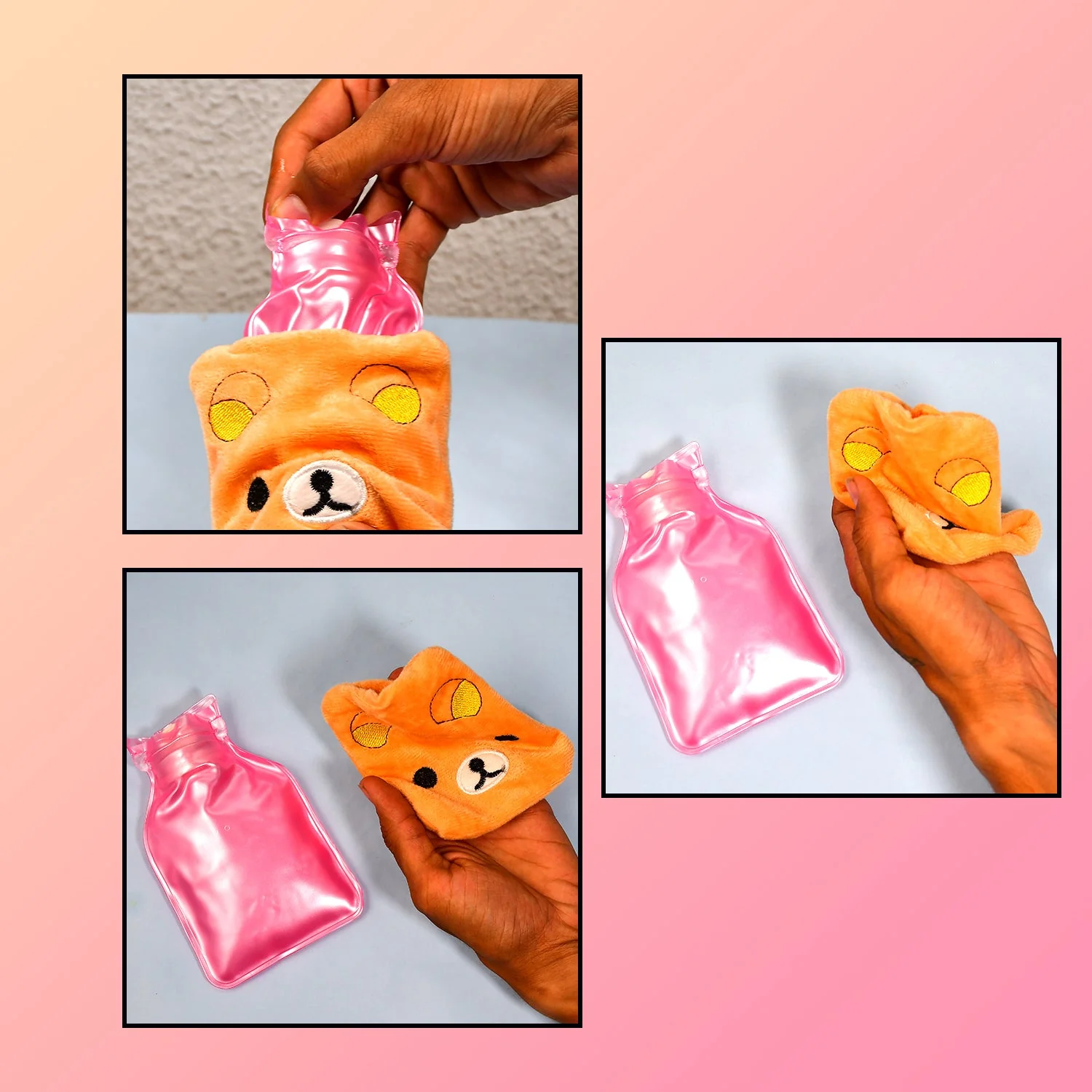 Warm Hug from a Panda: Orange Panda Hot Water Bag for Pain Relief - Image 3