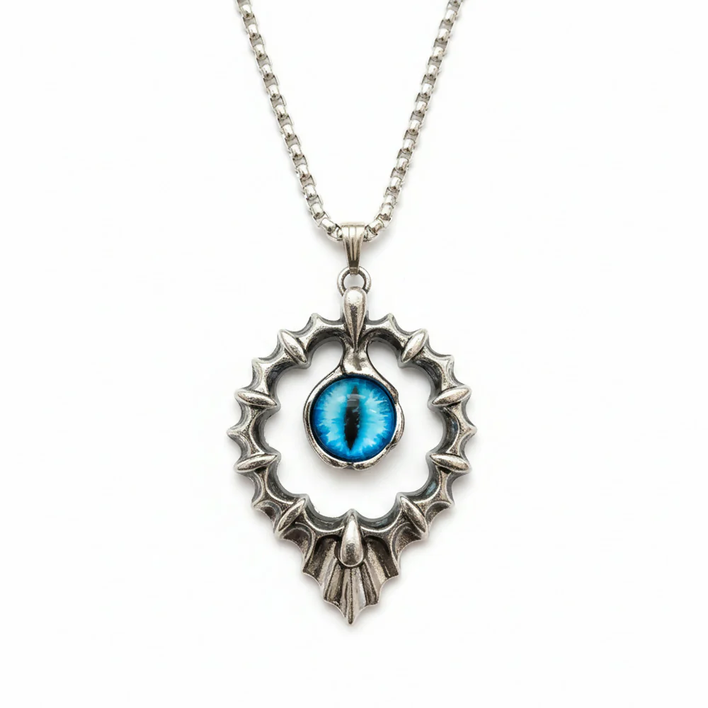 Warrior Dragon Eye Pendant with Metal Chain - Image 4