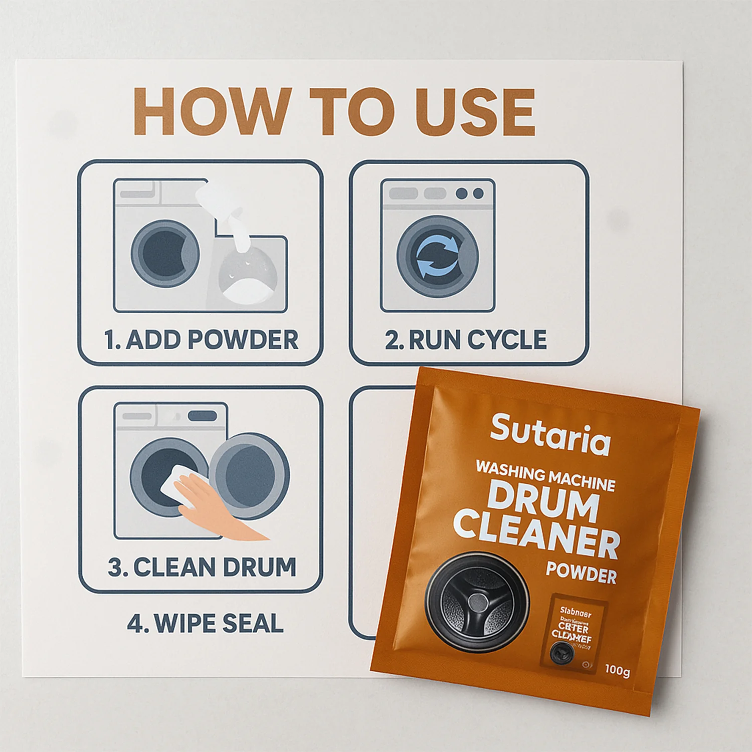 Washing Machine Drum Cleaner Powder – 100g - Image 6