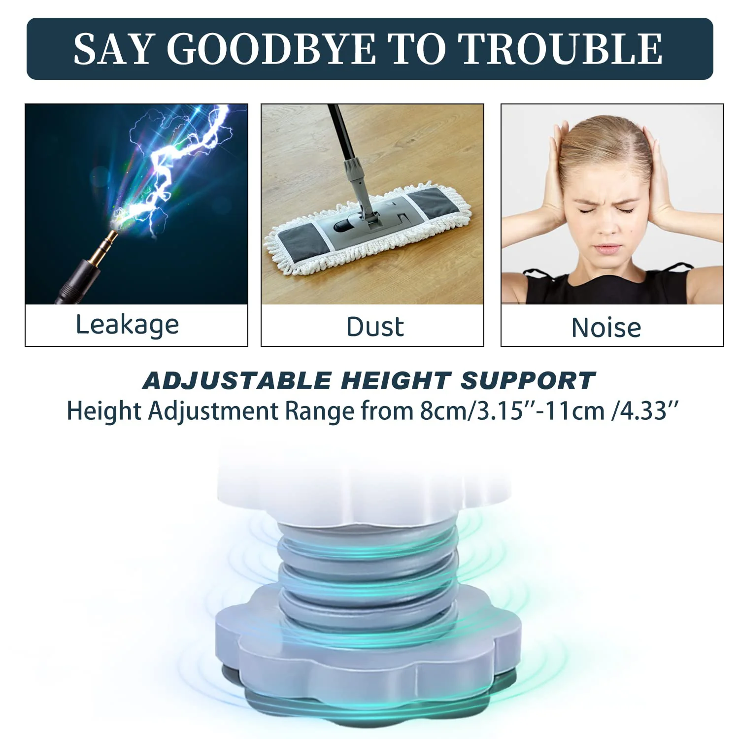 Washing machine support, anti vibration washing machine support adjustable washer anti vibrasion pads, washer & dryer pedestals, Washing Machine Accessory Anti- Skid Pad PVC Lifting Pad Non-Slip ( 1 Pc ) - Image 6