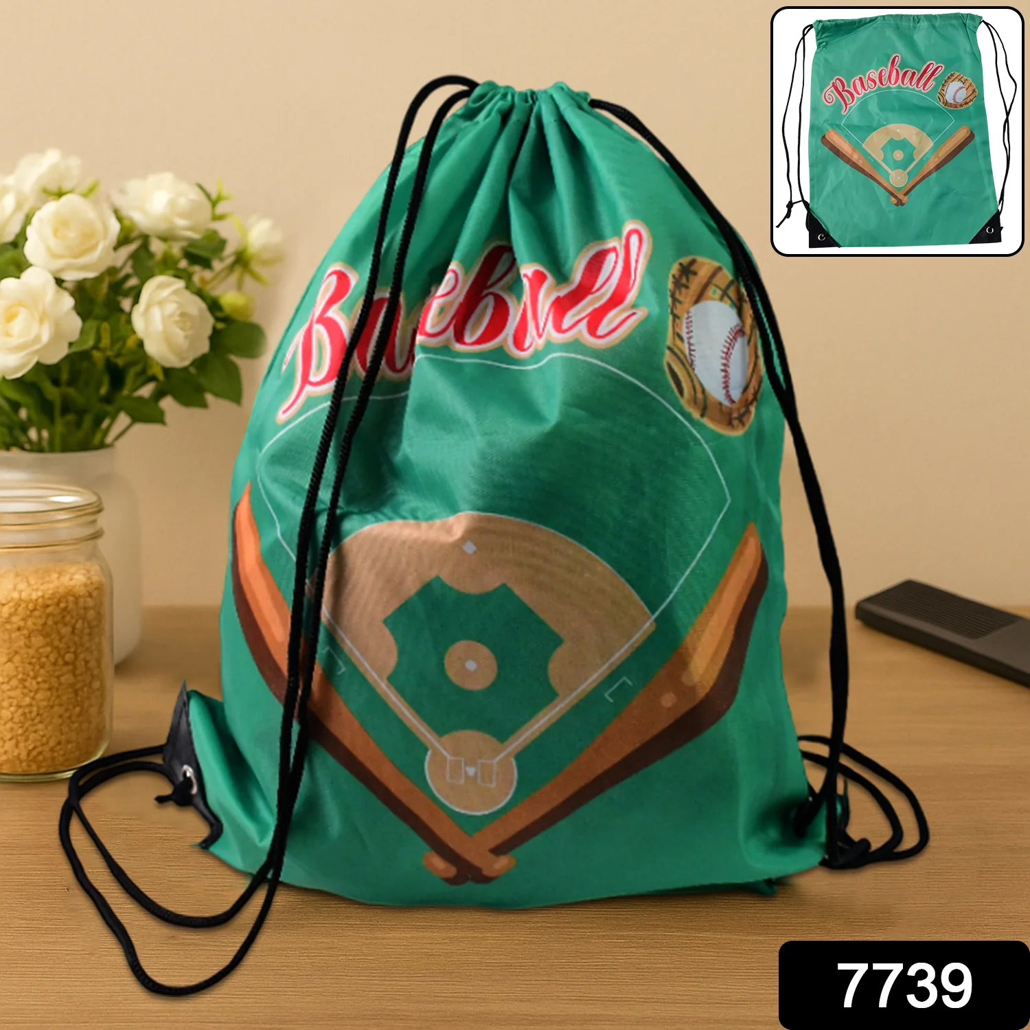 Water-Resistant Nylon Drawstring Backpack Bag (1 Pc / Mix Color & Design) - Image 2
