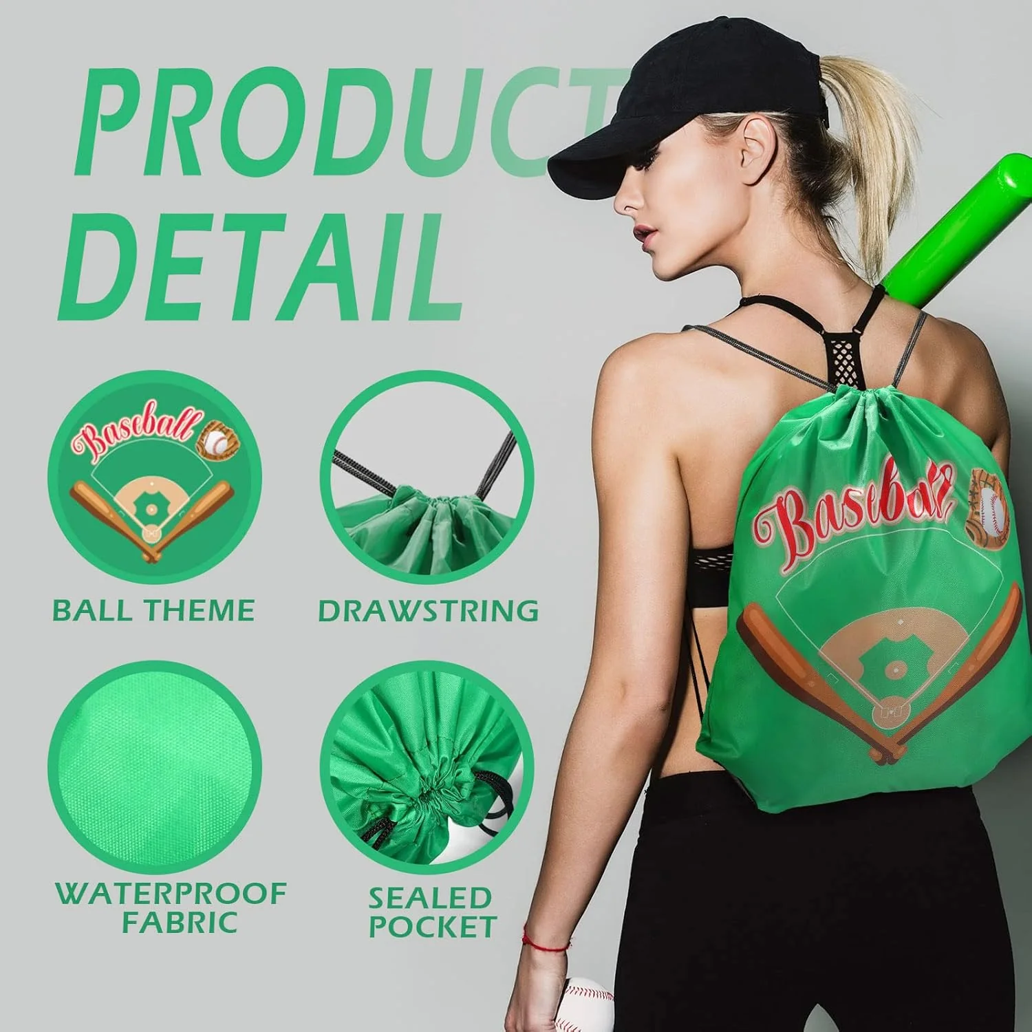 Water-Resistant Nylon Drawstring Backpack Bag (1 Pc / Mix Color & Design) - Image 4