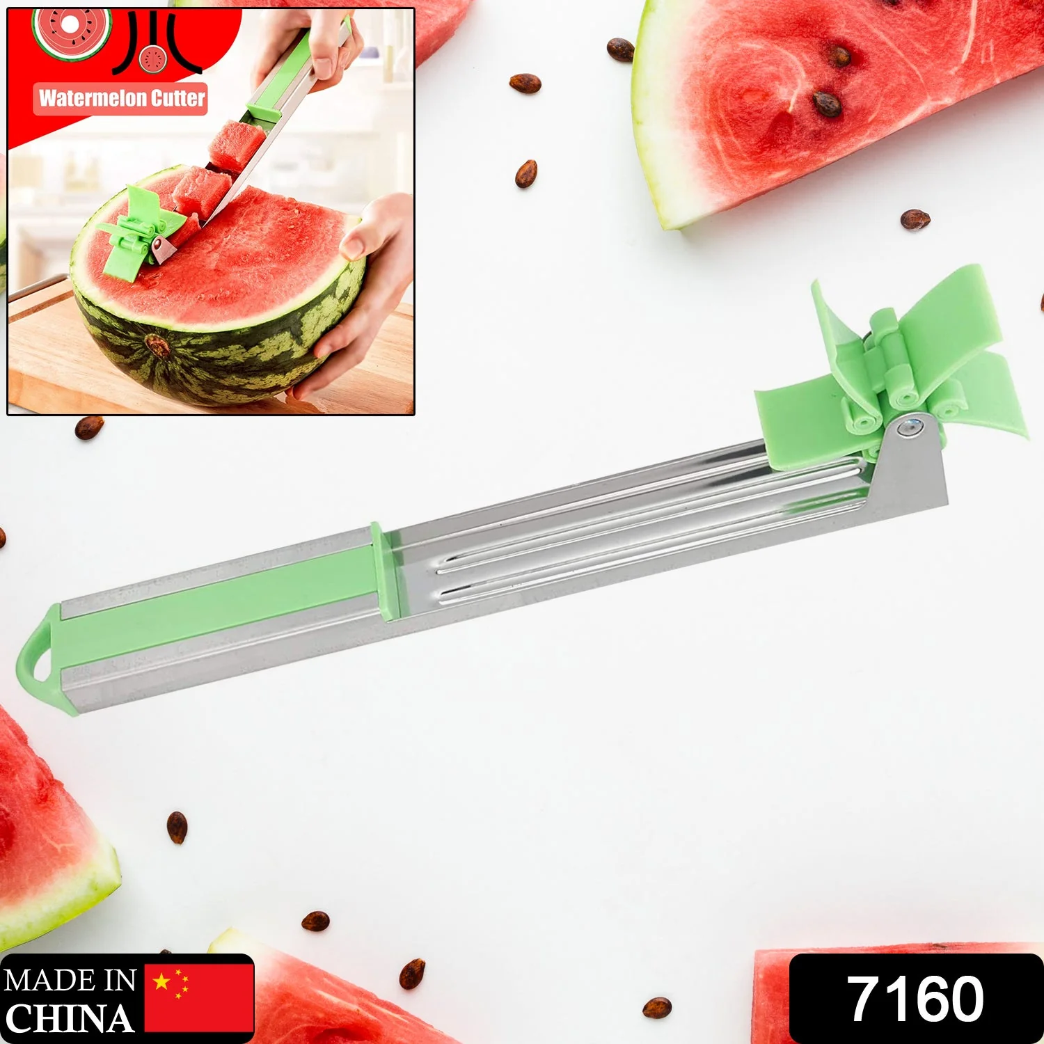 Stainless Steel Washable Watermelon Cutter – Windmill Slicer & Peeler - Image 2