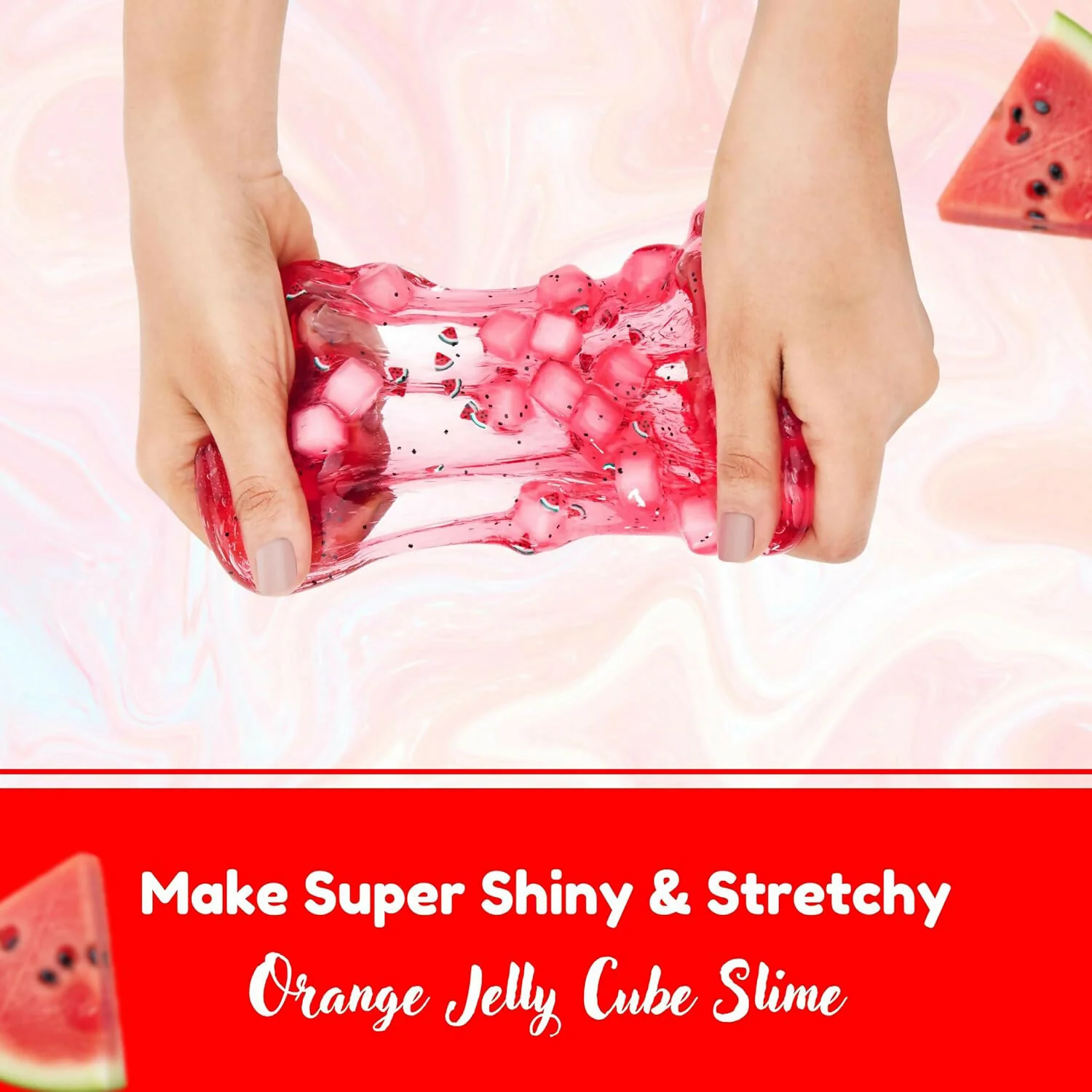 Watermelon Jelly Cube Slime Making Kit for Kids – DIY Tubbie Slime Kit with Activator - Image 3