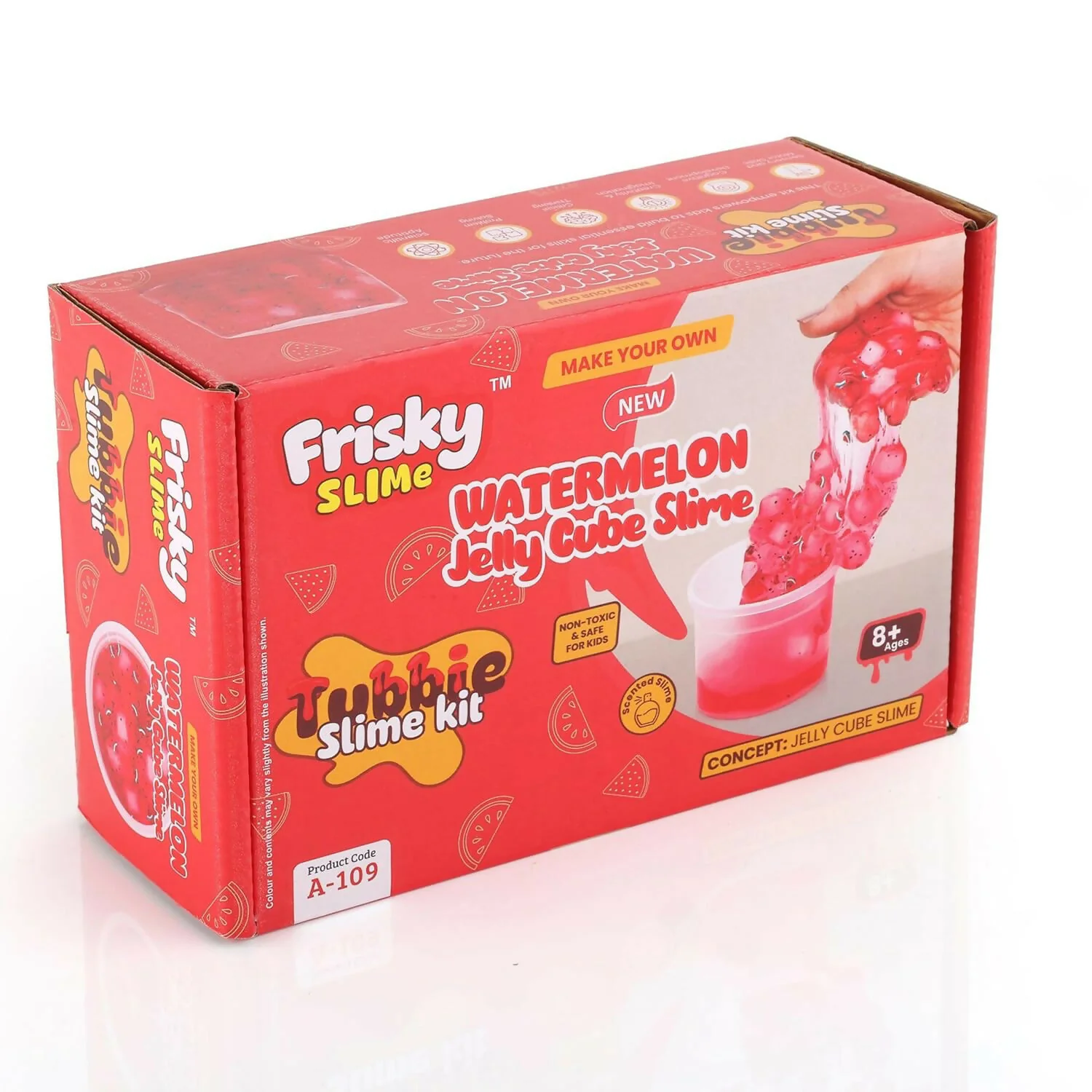 Watermelon Jelly Cube Slime Making Kit for Kids – DIY Tubbie Slime Kit with Activator - Image 6