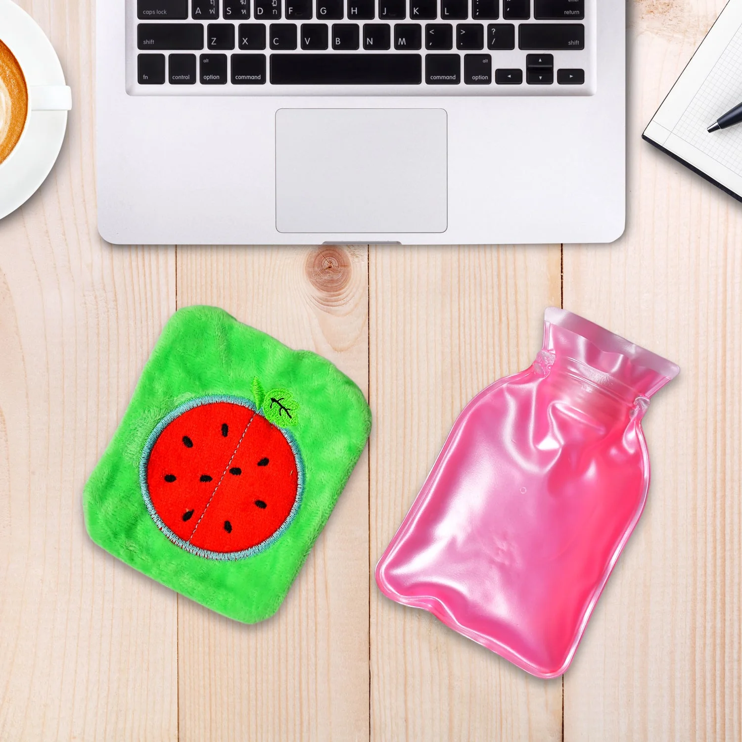 Watermelon Small Hot Water Bag with Cover – Pain Relief Warmer - Image 3