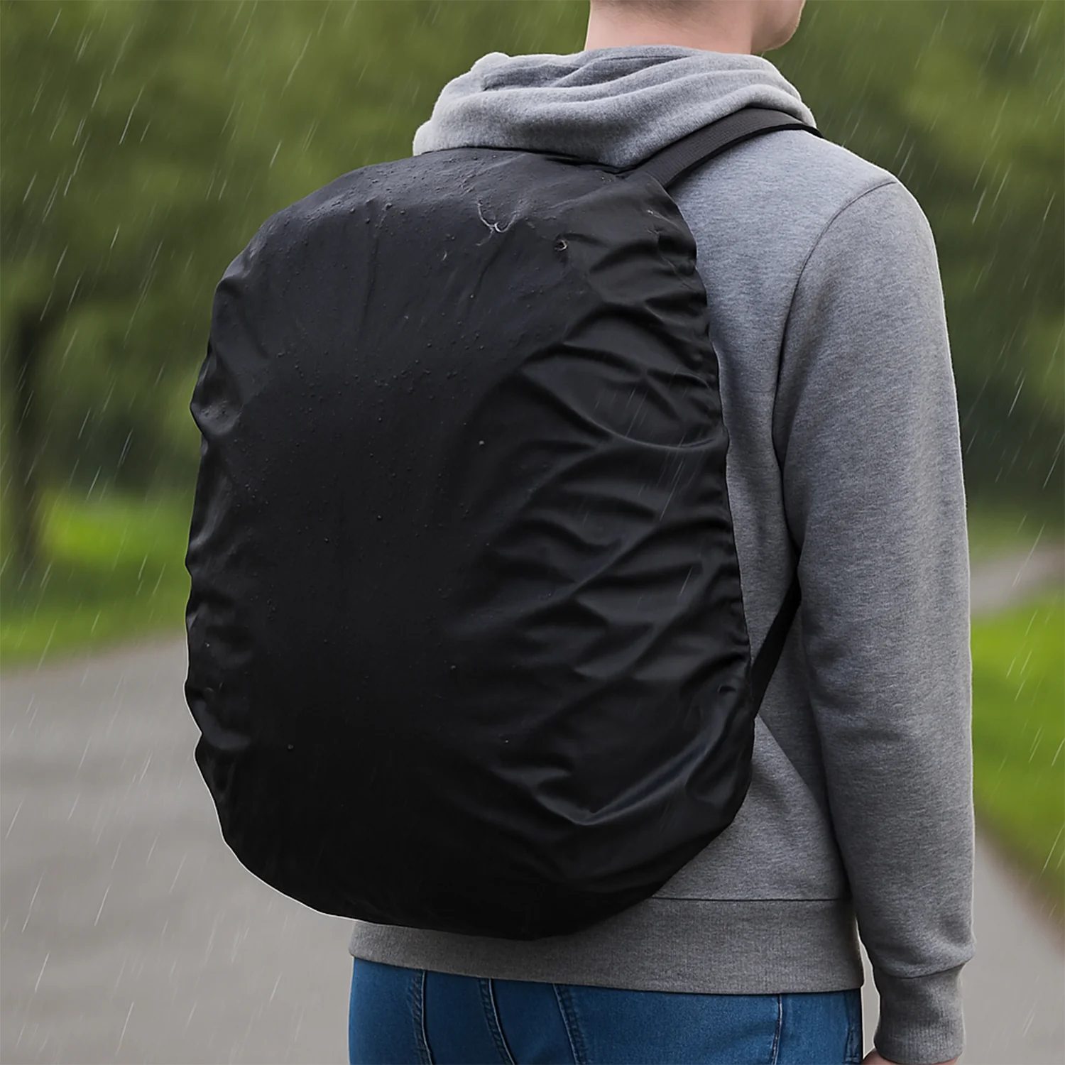 Waterproof Nylon Backpack Rain Cover with Elastic Fit (1 Pc) - Image 7