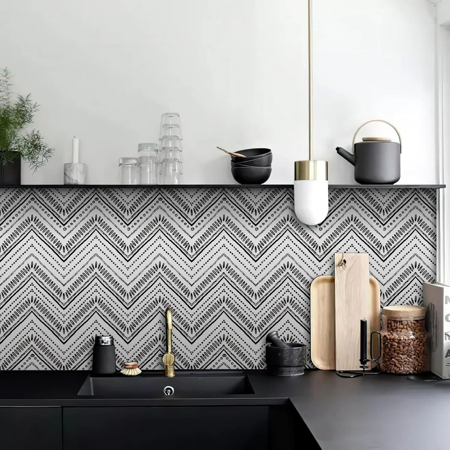 Waterproof Chevron Pattern Wall Sticker 45cm x 3meter (1 Pc) - Image 4