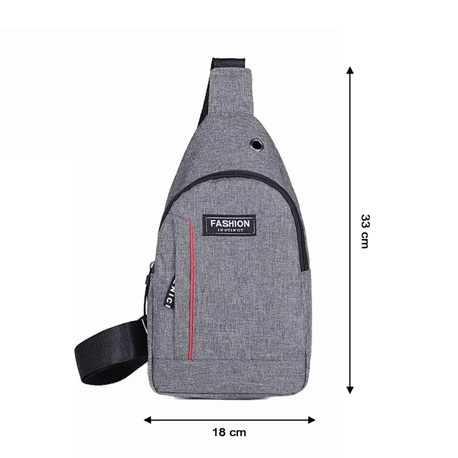 Waterproof Anti-Theft Crossbody Fanny Pack USB Charging & Earphone Hook (Grey/Blue) - Image 6