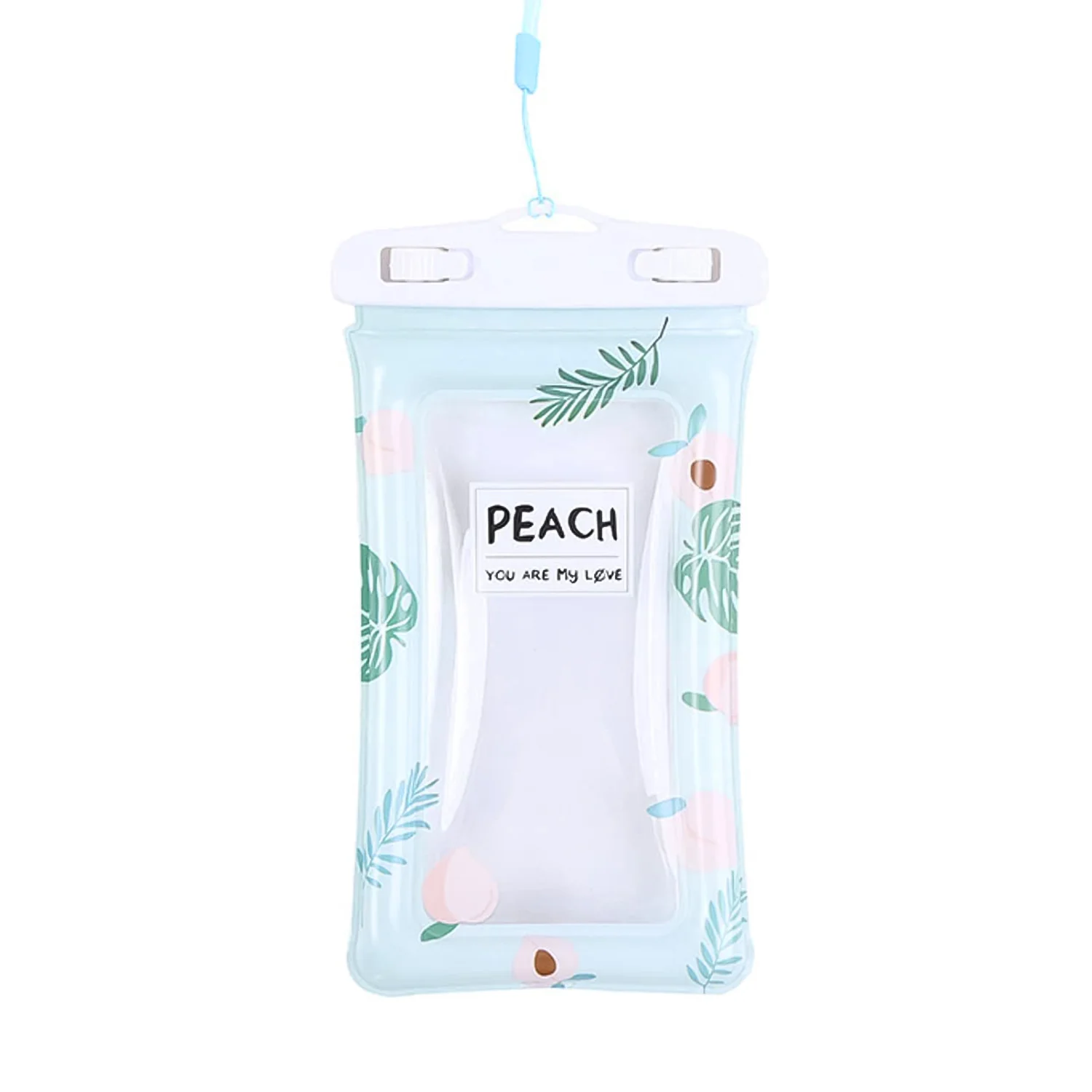 Waterproof Peach Transparent Mobile Pouch with Neck Strap (1 Pc) - Image 5