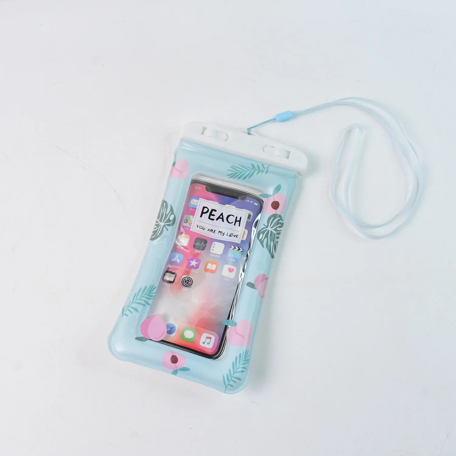 Waterproof Peach Transparent Mobile Pouch with Neck Strap (1 Pc) - Image 9