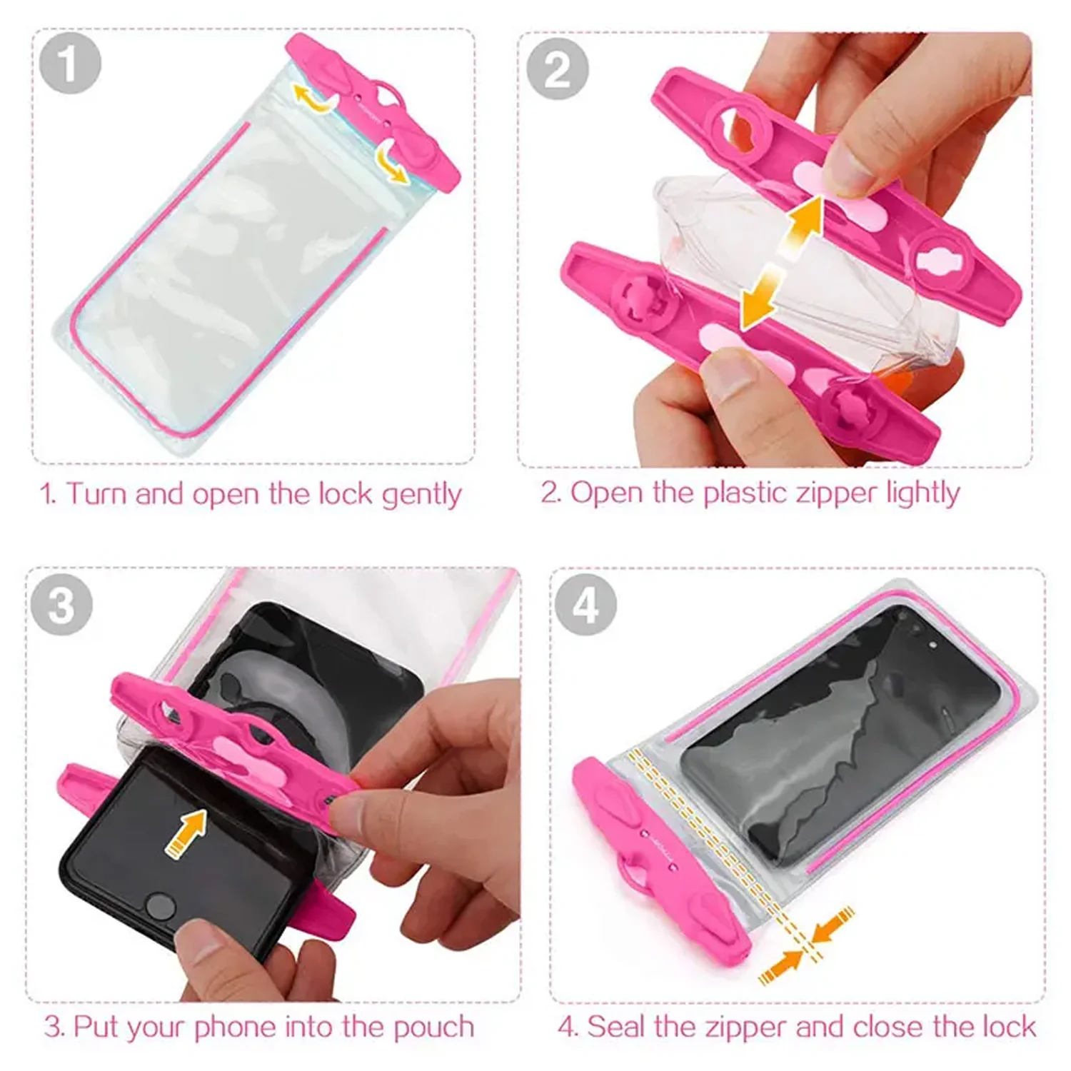 Waterproof Pouch Zip Lock Mobile Cover Under Water Mobile Case All Type Mobile Phones - Image 5