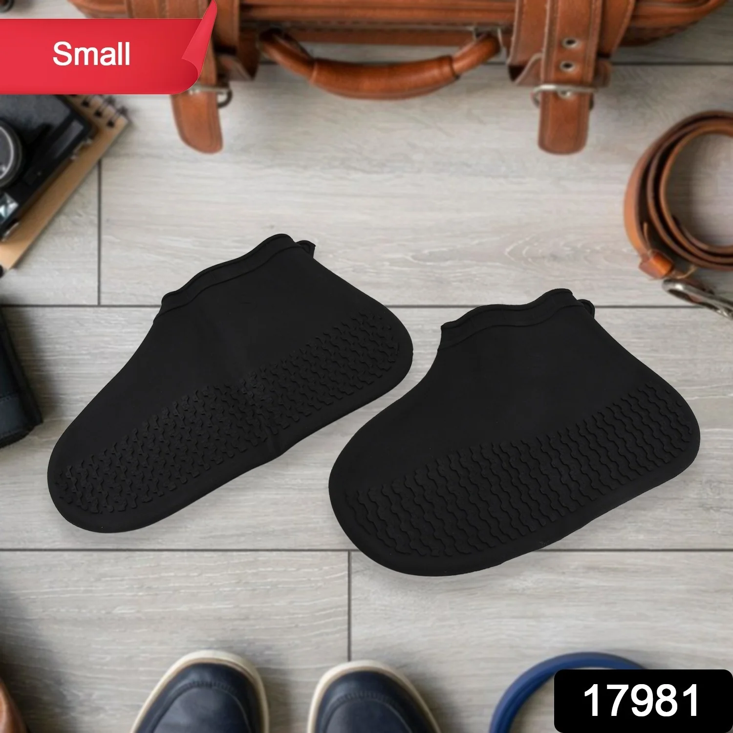 Non-Slip Silicone Waterproof Anti-Skid Reusable Shoe Covers (Small, 1 Pair) - Image 3