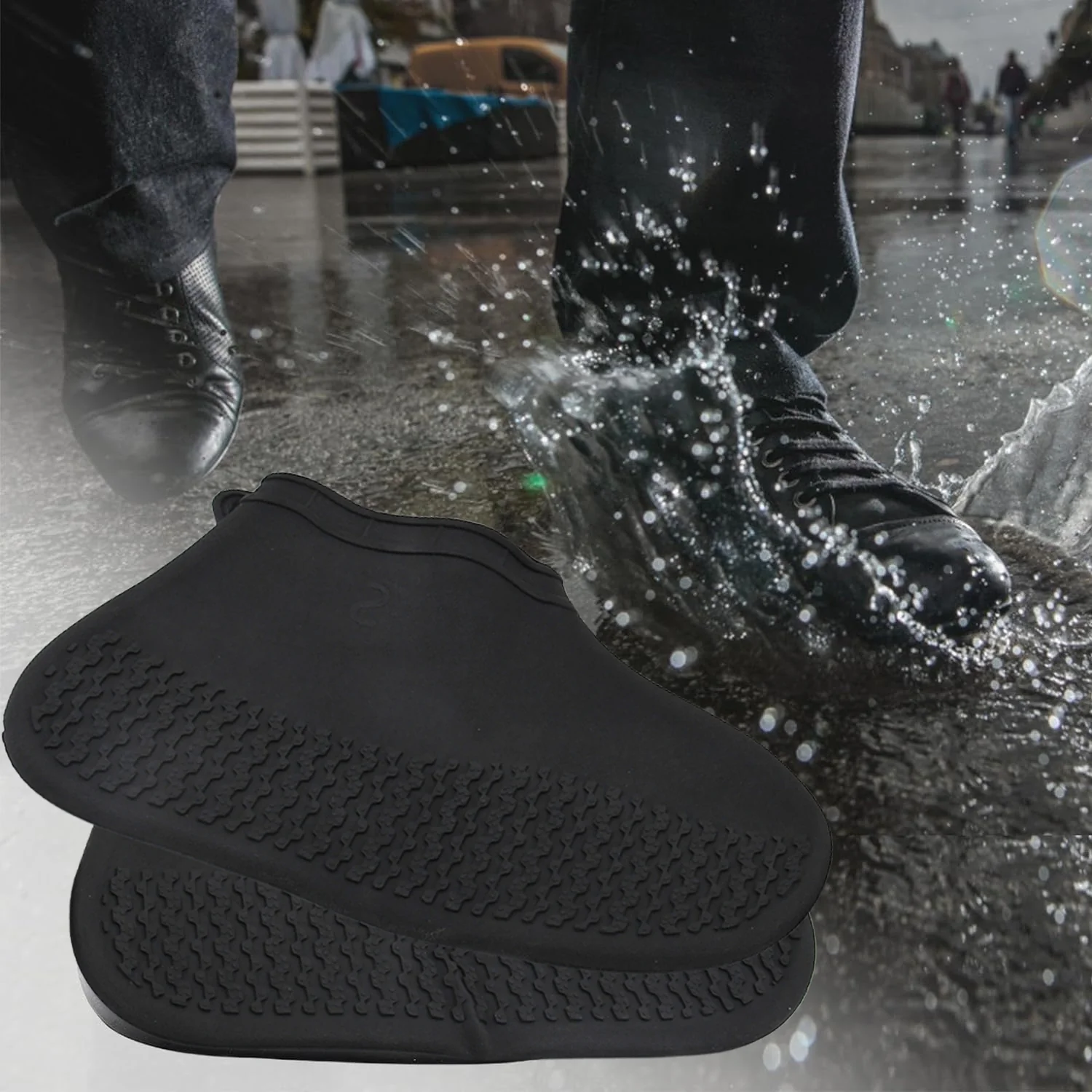 Non-Slip Silicone Waterproof Anti-Skid Reusable Shoe Covers (Small, 1 Pair) - Image 4