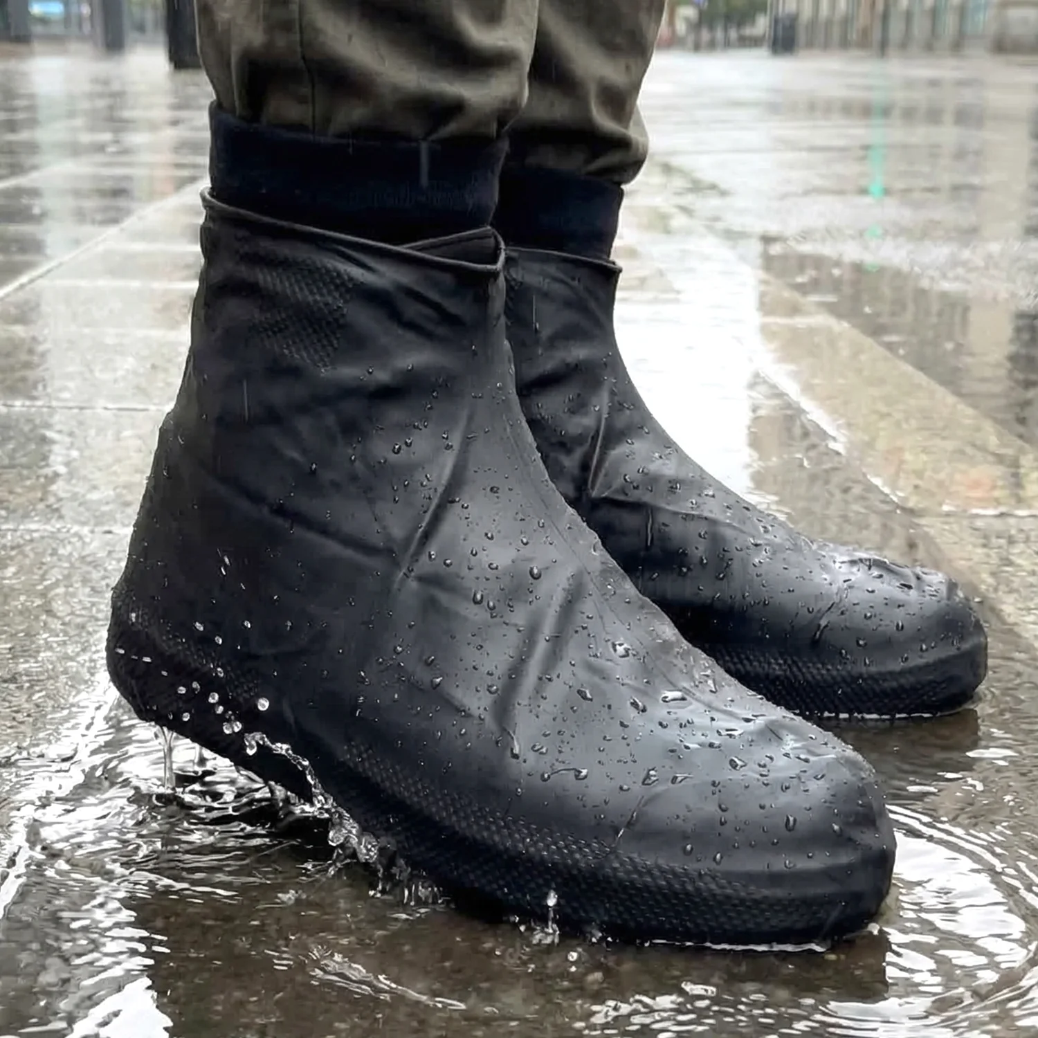 Waterproof Silicone Shoe Cover (1 Pair Large) - Image 5