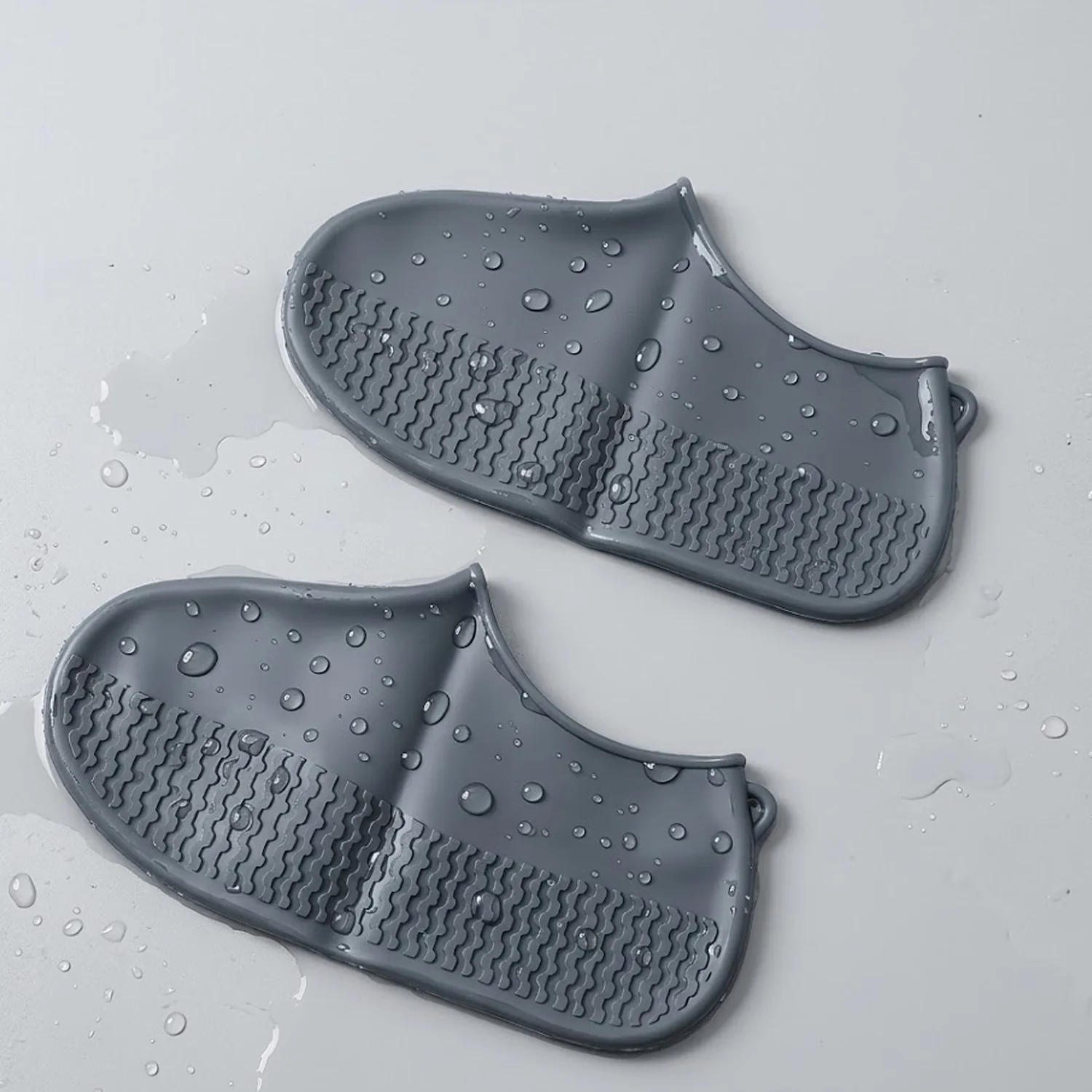 Waterproof Silicone Shoe Cover Grey Color (1 Pair, Medium Size) - Image 7