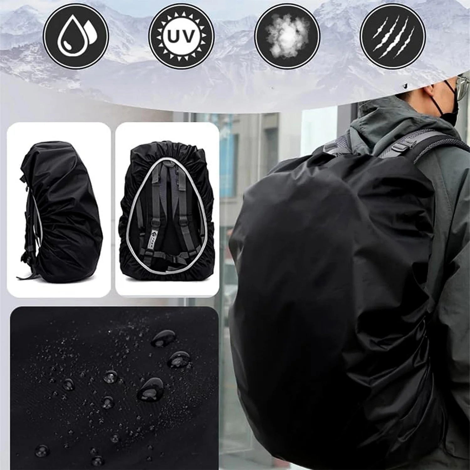 Waterproof Small Size Backpack Rain Cover (1 Pc) - Image 3