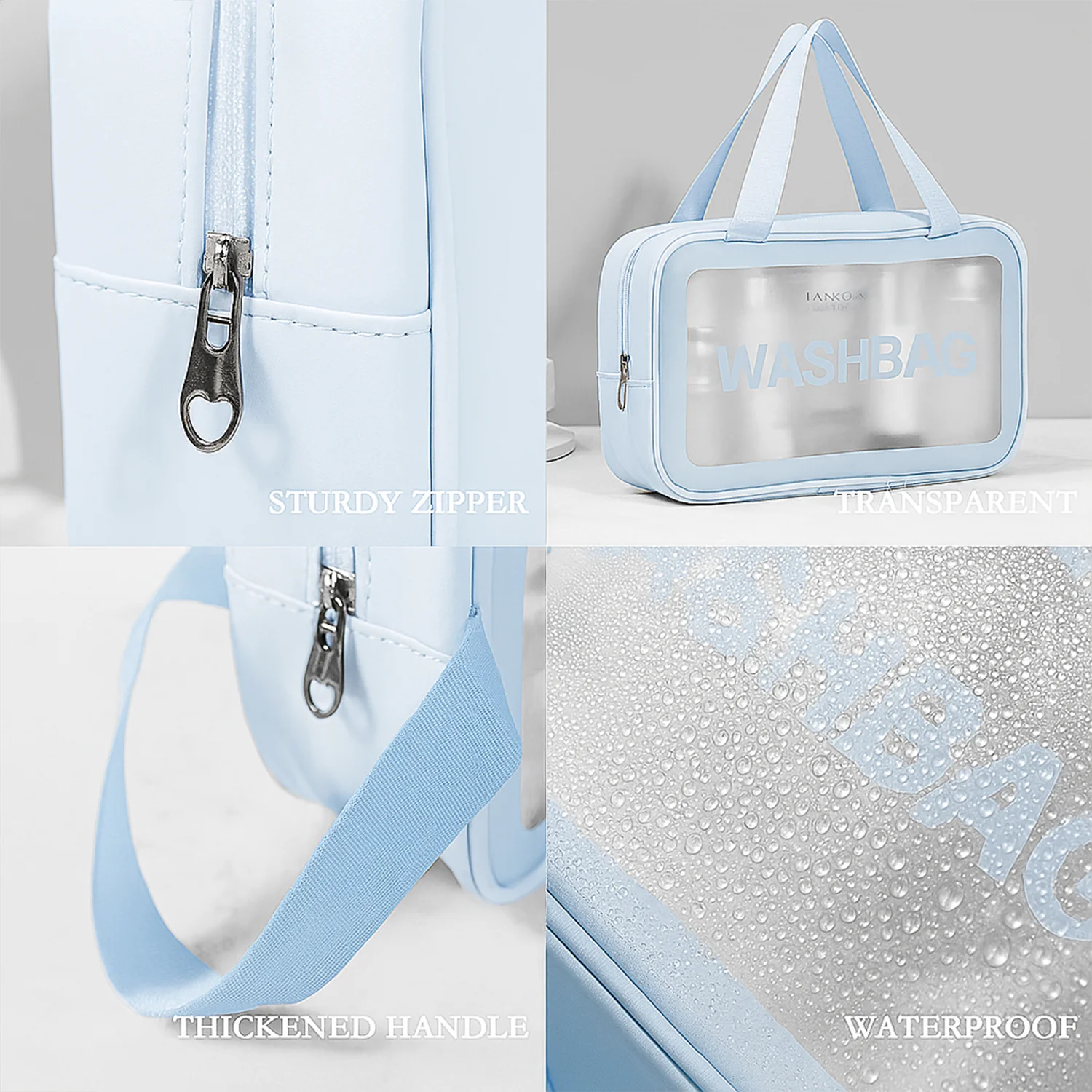 3-IN-1 Waterproof Transparent Travel Toiletry Bag Set - Image 3