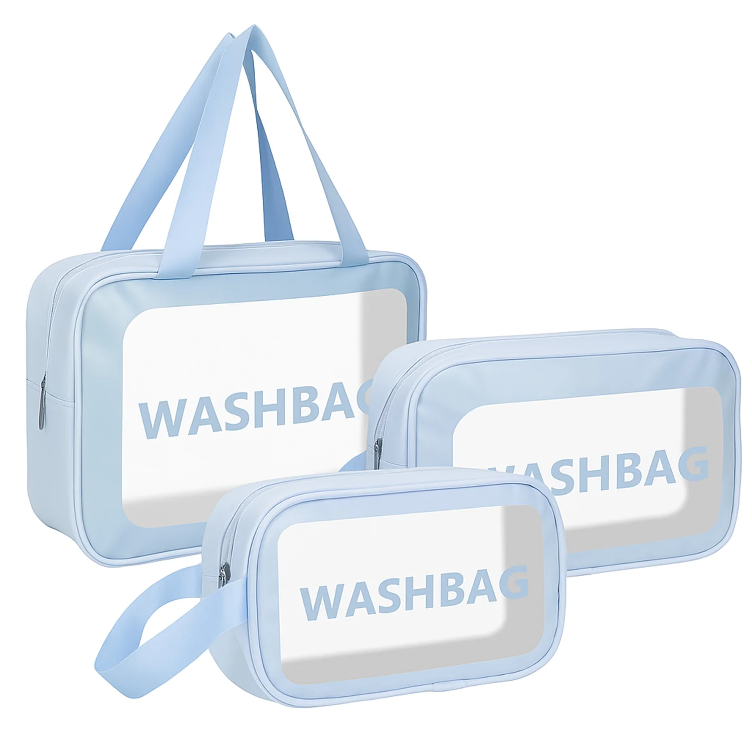 3-IN-1 Waterproof Transparent Travel Toiletry Bag Set - Image 5