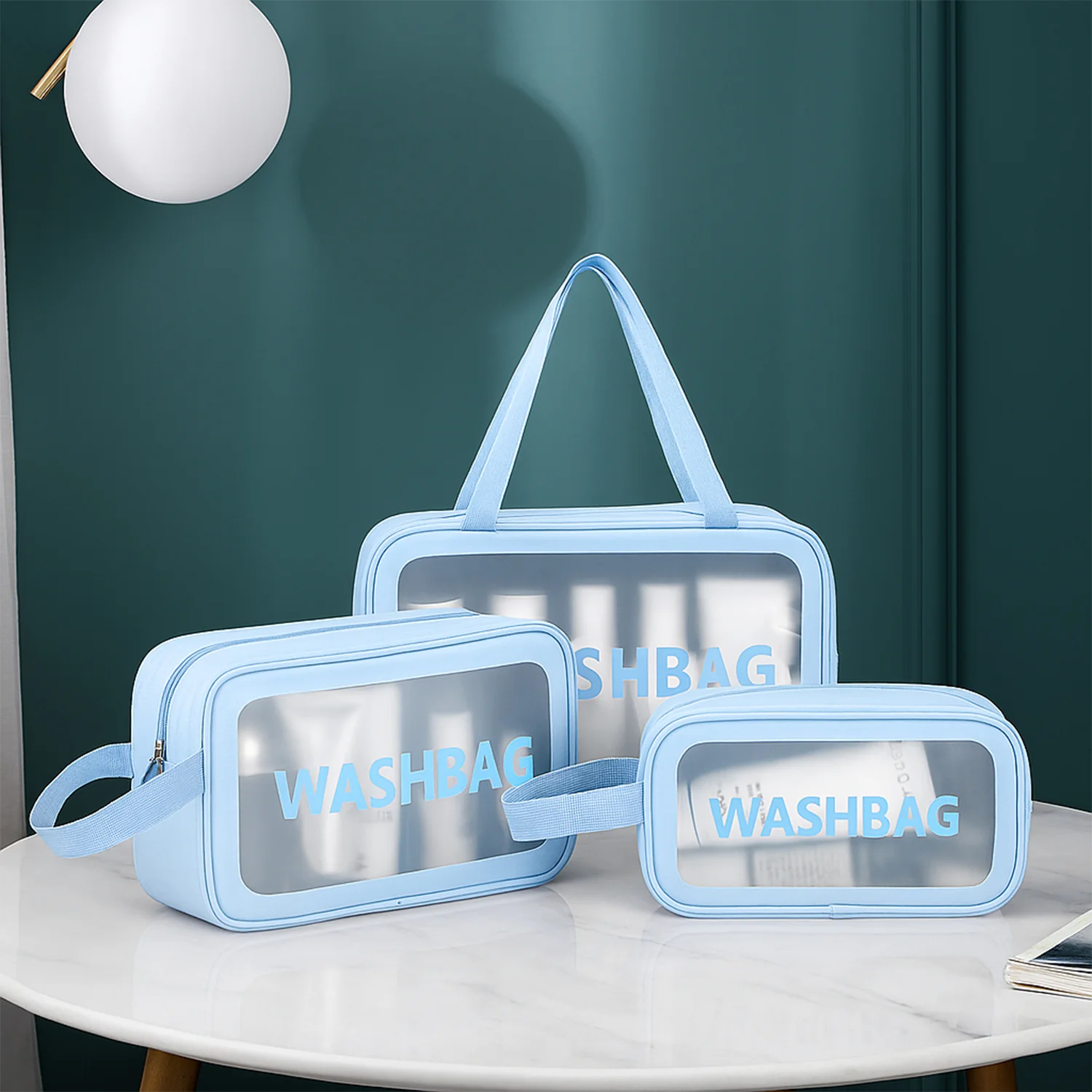 3-IN-1 Waterproof Transparent Travel Toiletry Bag Set - Image 6