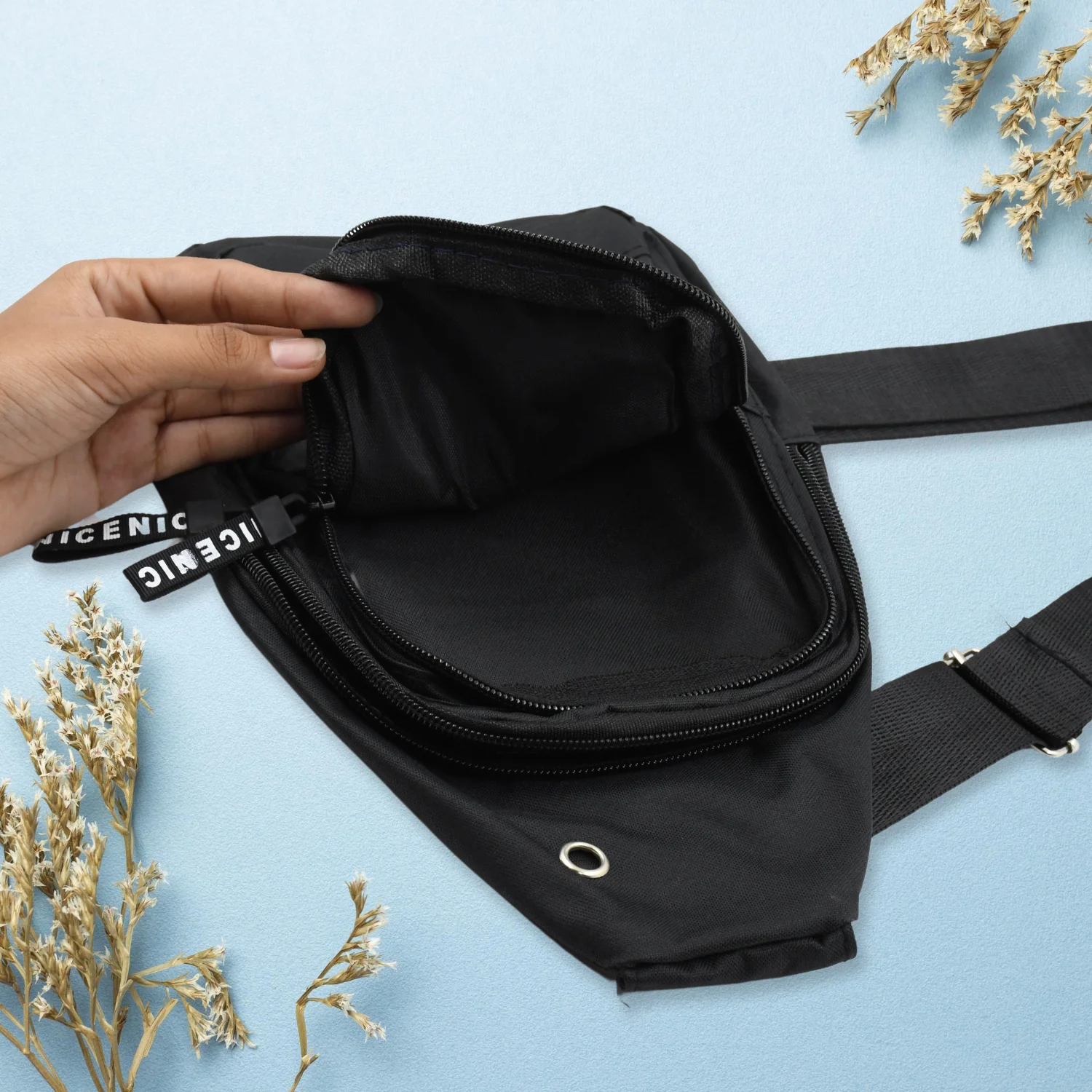 Waterproof Anti-Theft Crossbody Fanny Pack – (1 Pc, Black & Grey) - Image 4