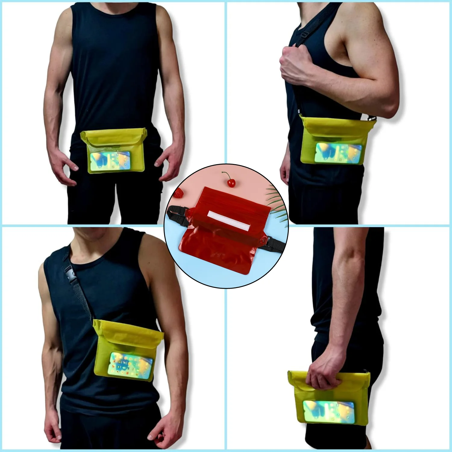Waterproof Waist Pouch Bag with Adjustable Strap (1 Pc) - Image 8
