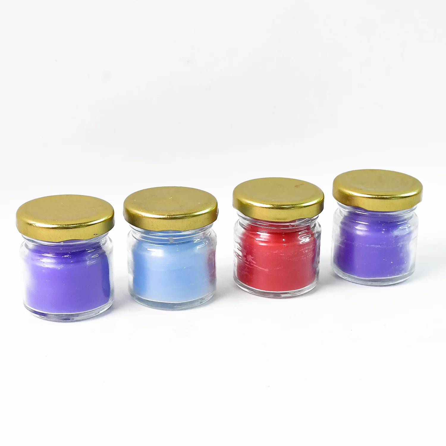 Wax Candle Set in Glass Jars with Gold Lids (4 Pc) - Image 5