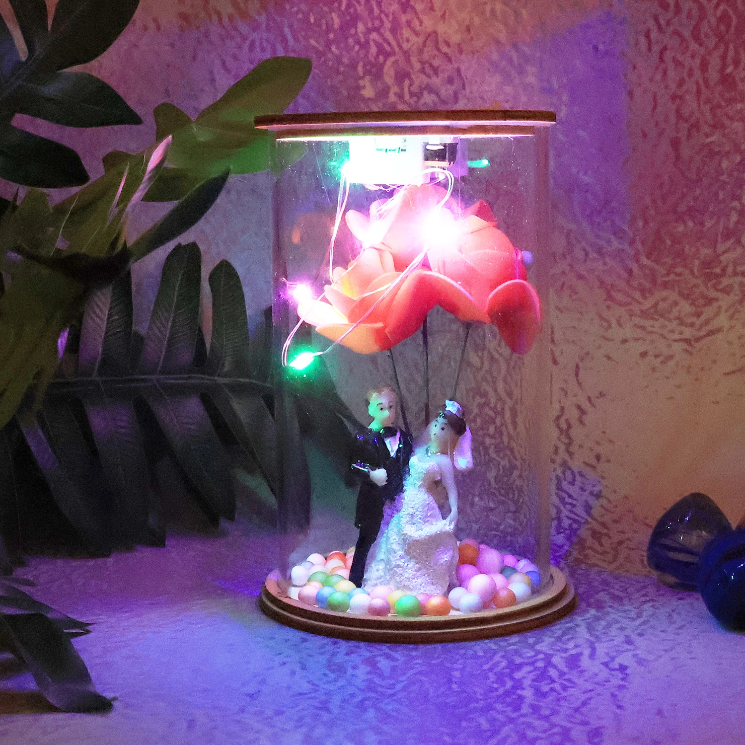 Wedding Couple with LED Rose Lamp (1 Pc) - Image 3