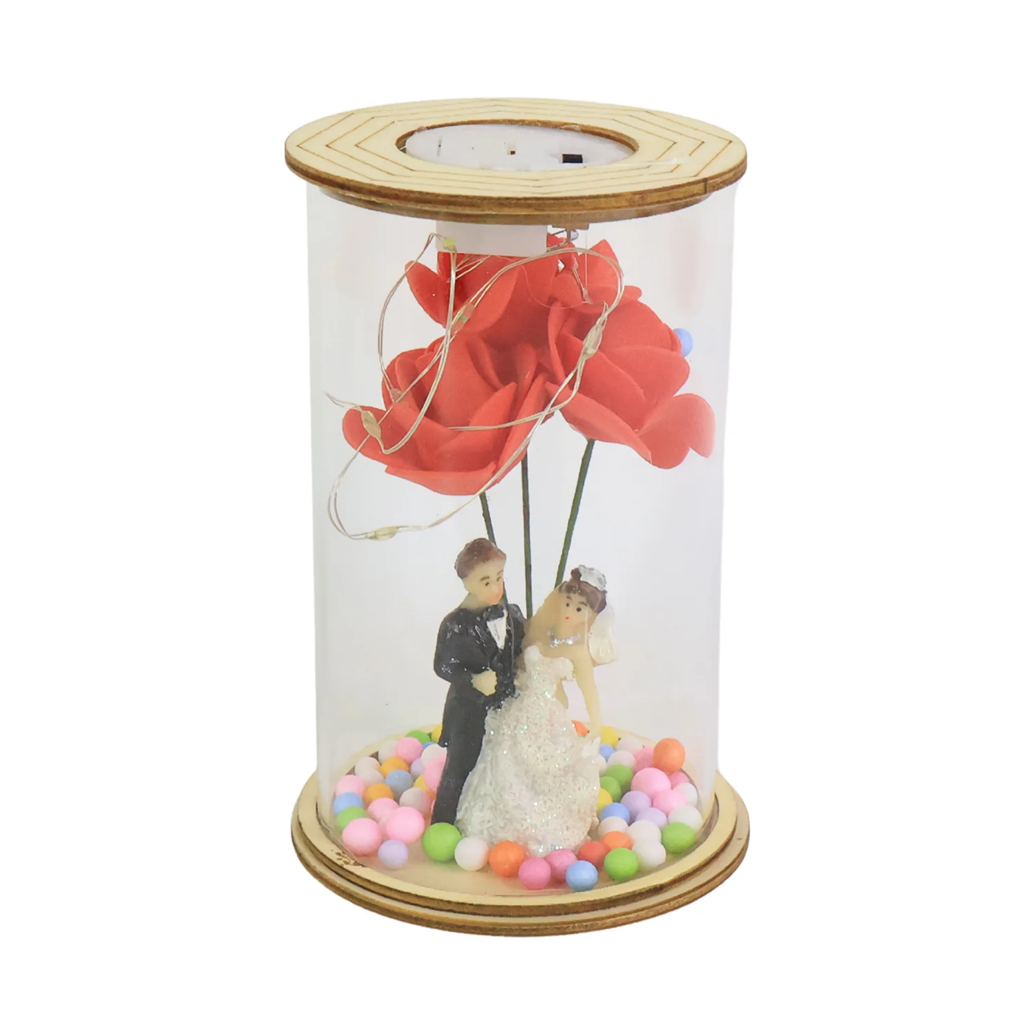 Wedding Couple with LED Rose Lamp (1 Pc) - Image 5