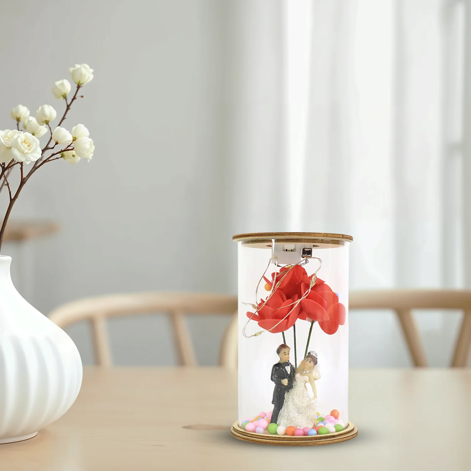 Wedding Couple with LED Rose Lamp (1 Pc) - Image 6