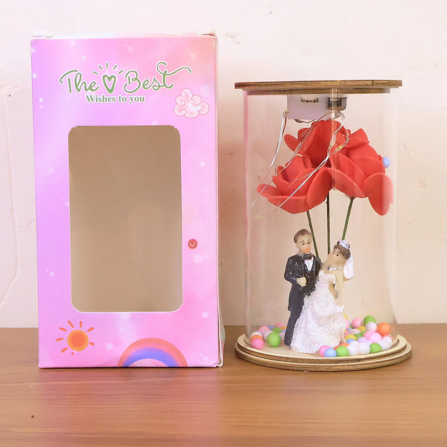 Wedding Couple with LED Rose Lamp (1 Pc) - Image 7