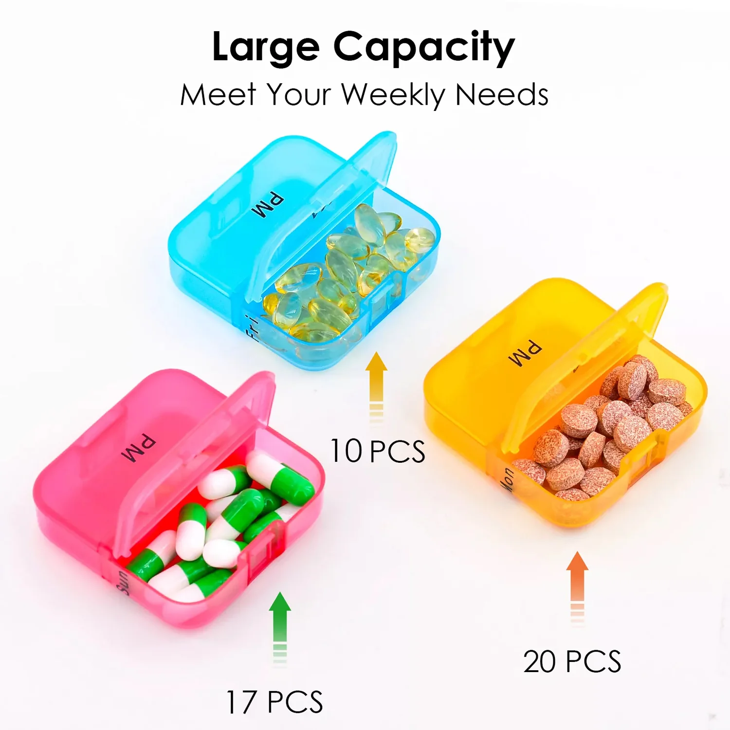 Weekly 7 Day Rainbow Color Pill Organizer Box - Image 10