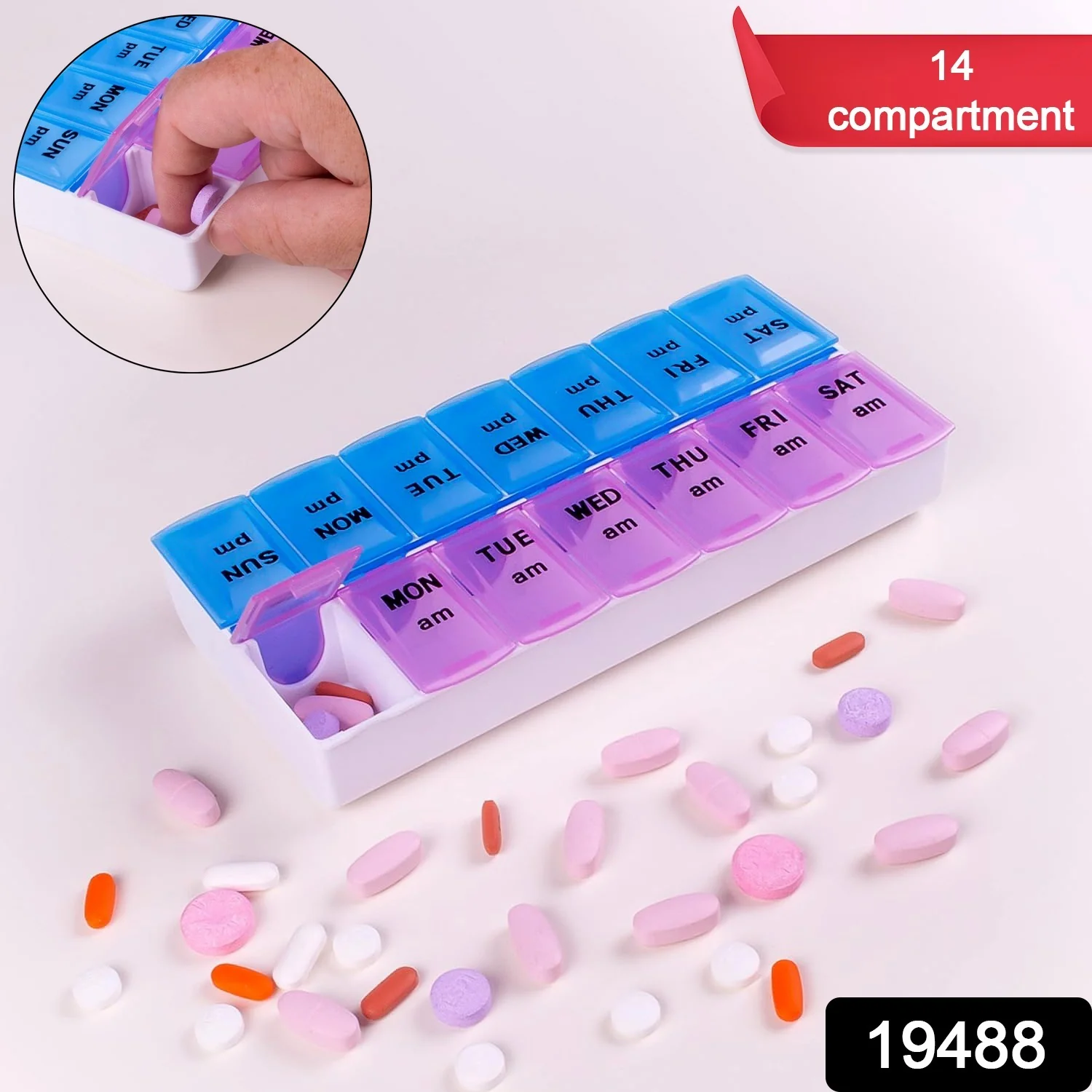 Weekly Medicine Pill Organizer - (1 Pc) - Image 2