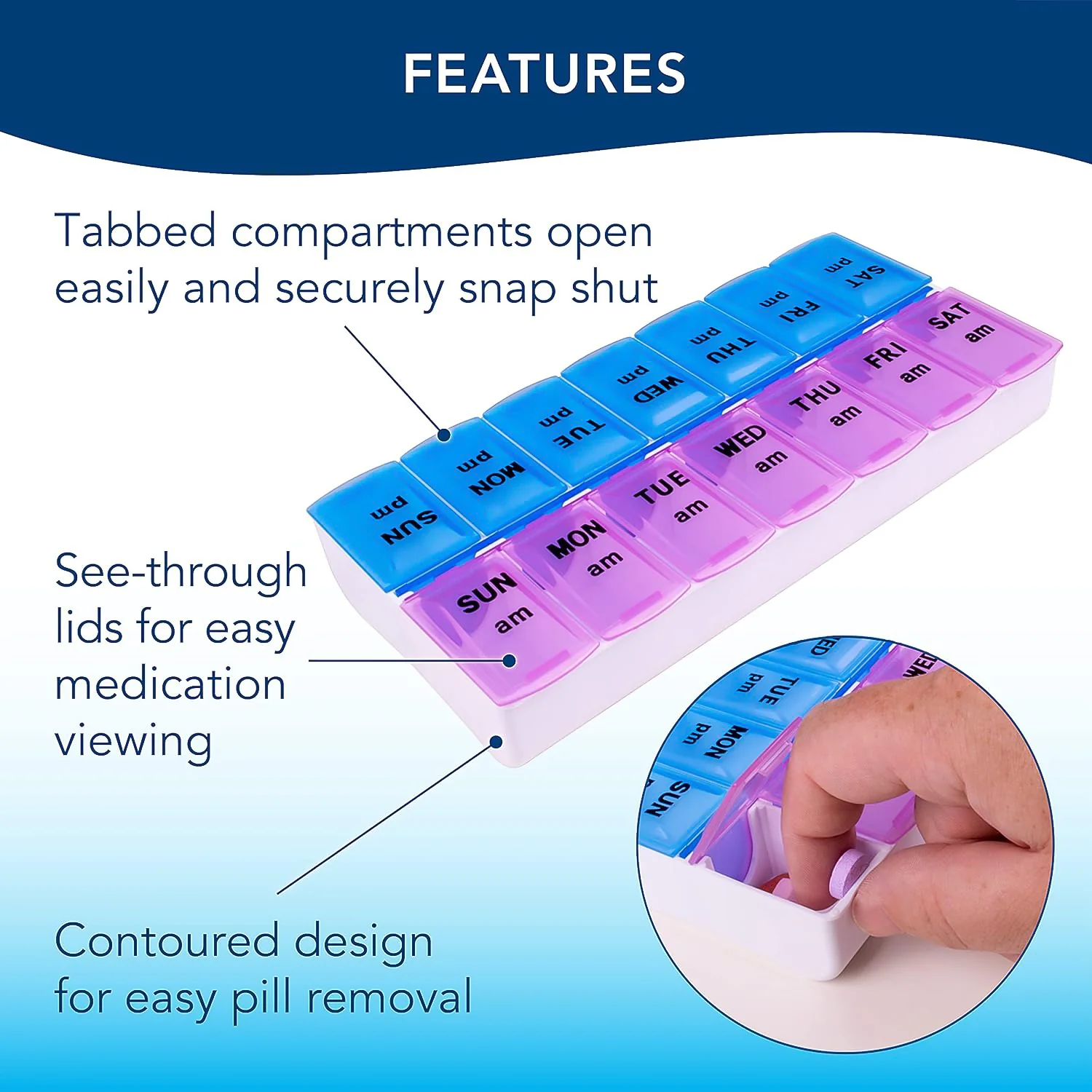 Weekly Medicine Pill Organizer - (1 Pc) - Image 7