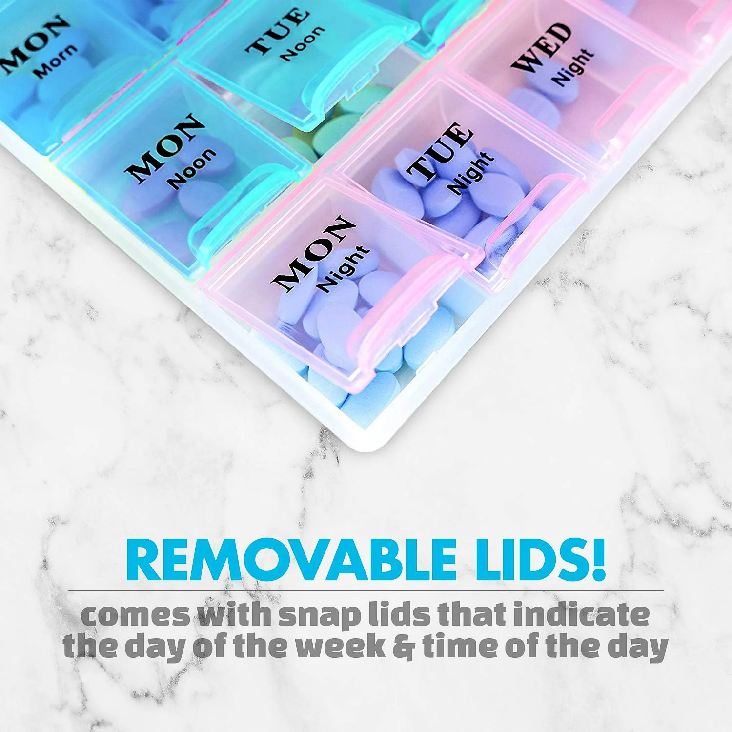 Weekly Pill Organizer Box with 21 Compartments (1 Pc) - Image 7