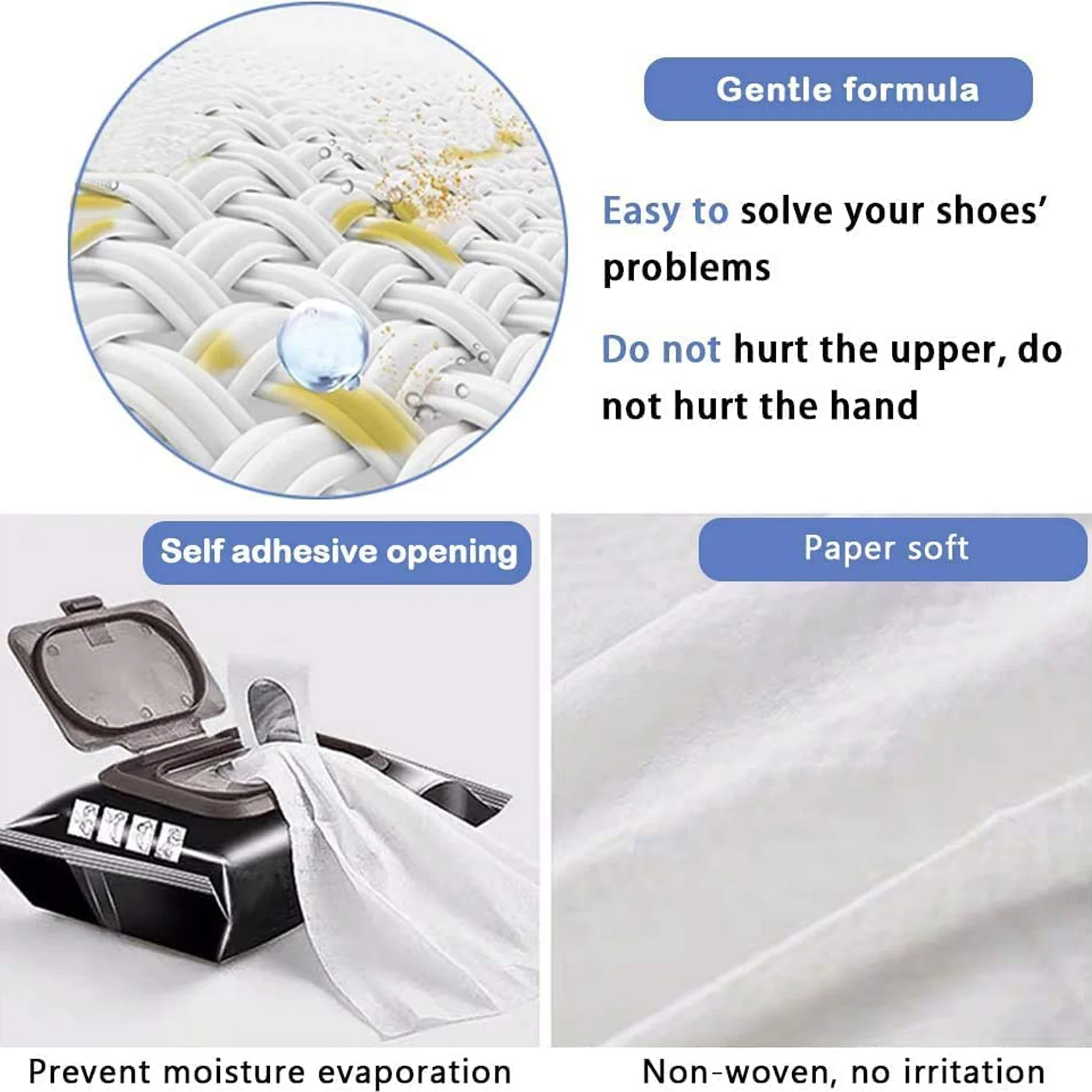 Shoe Cleaning Wet Wipes (80 Pack) - Travel Friendly! - Image 3