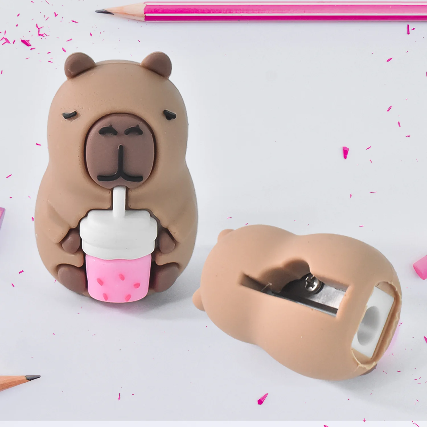 Cartoon Shape Pencil Sharpener with Built-In Eraser (1 Pc) - Image 3