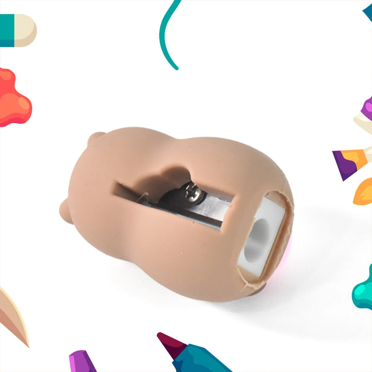 Cartoon Shape Pencil Sharpener with Built-In Eraser (1 Pc) - Image 6