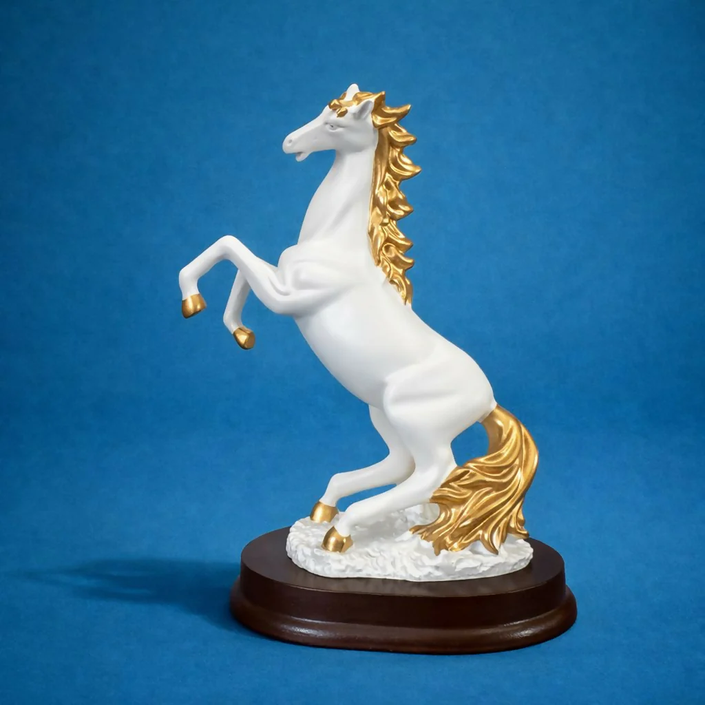 White Elegant Horse Showpiece Statue for Home Decor Tabletop - Image 2