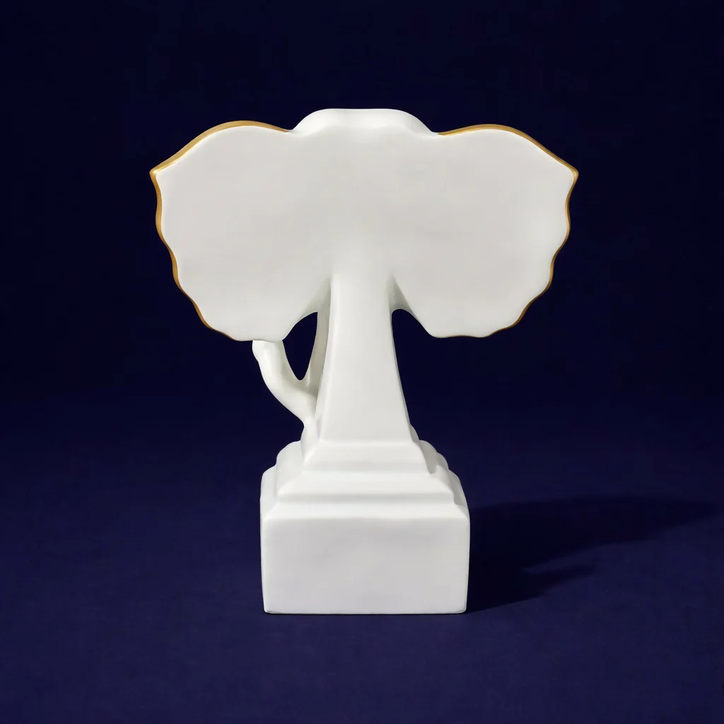 White Gold Elephant Showpiece Decorative Home Statue - Image 4