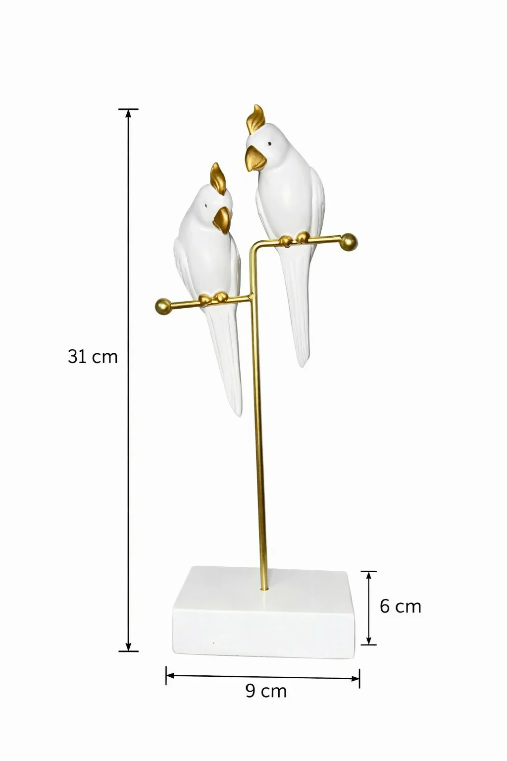 White & Gold Love Birds Decorative poly-resin Showpiece for Home & Office Décor - Image 6