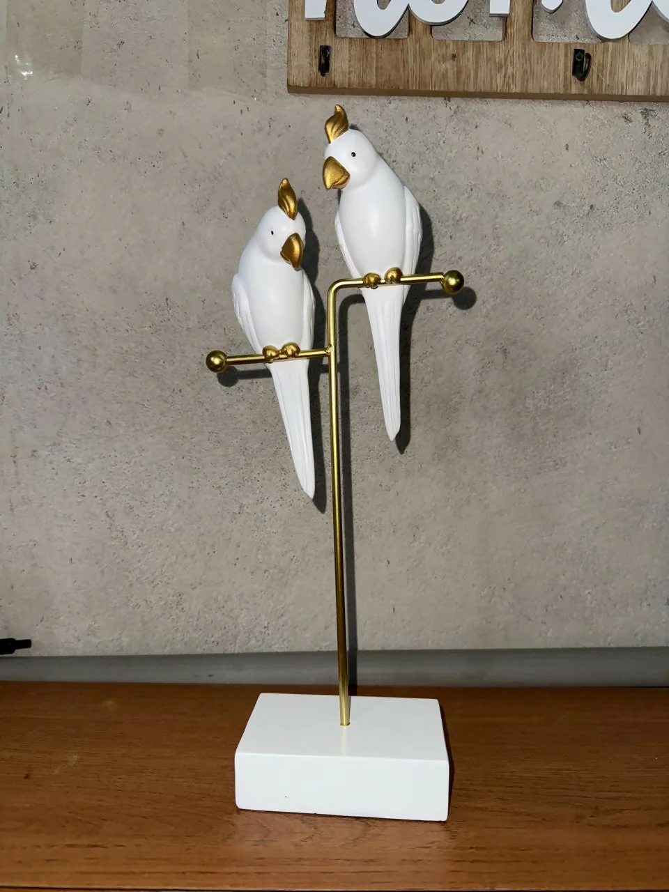 White & Gold Love Birds Decorative poly-resin Showpiece for Home & Office Décor - Image 7