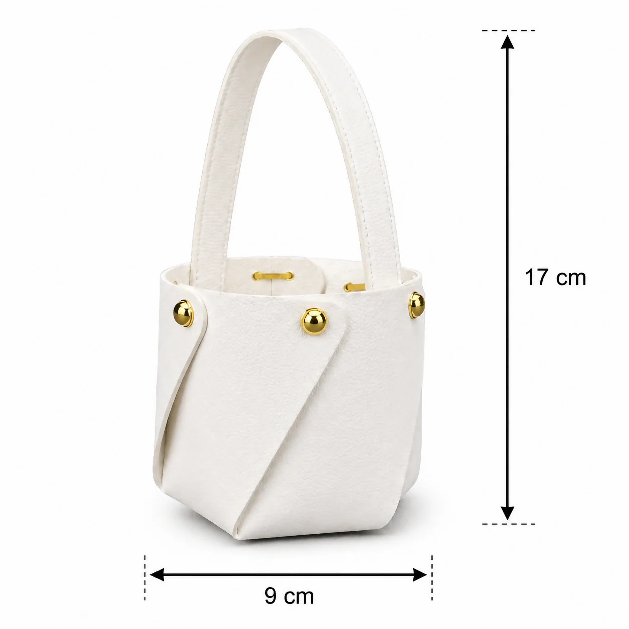White Mini Handheld Storage Basket Organizer with Handle - Image 5