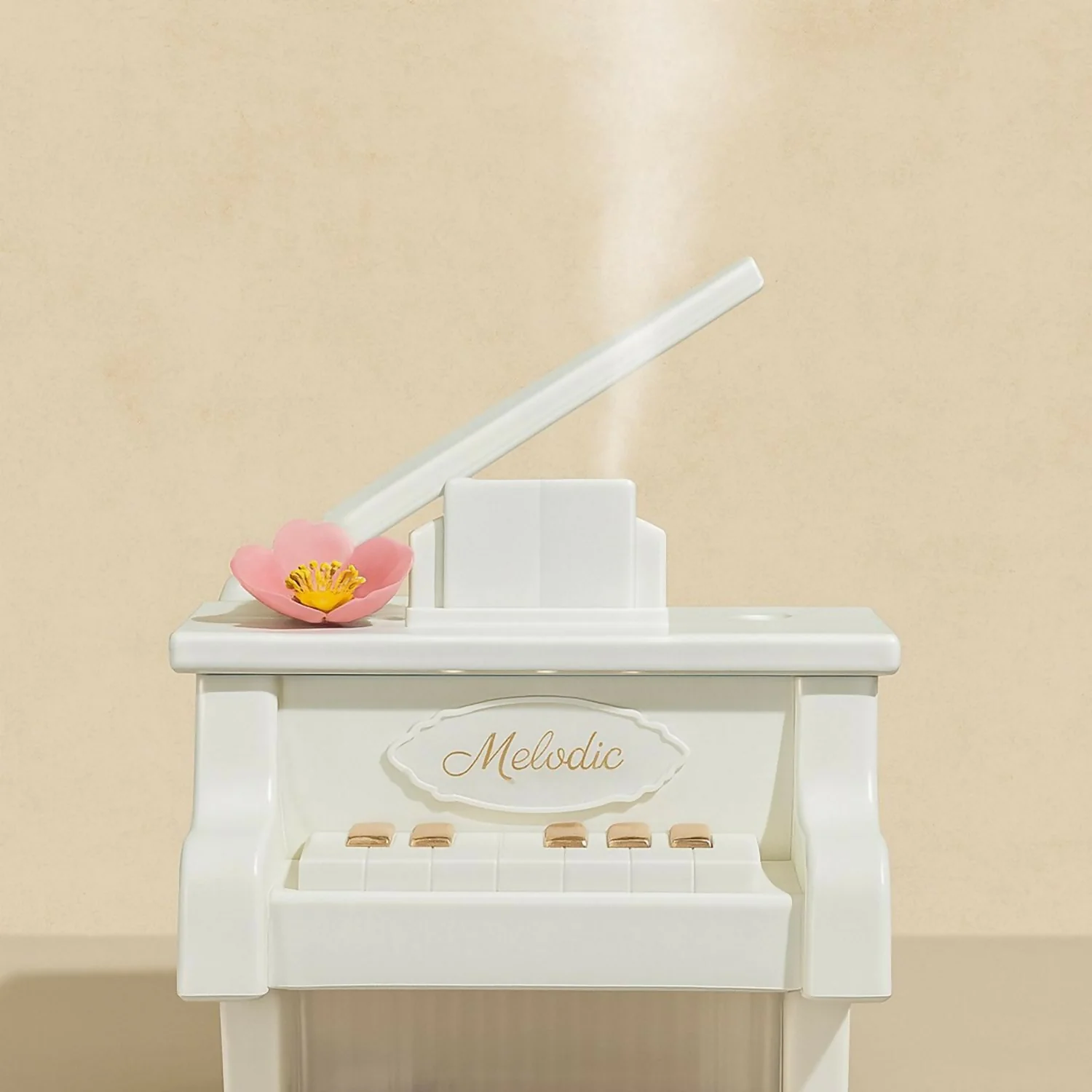 White Piano USB Mini Humidifier with Night Light for Bedroom & Office - Image 2