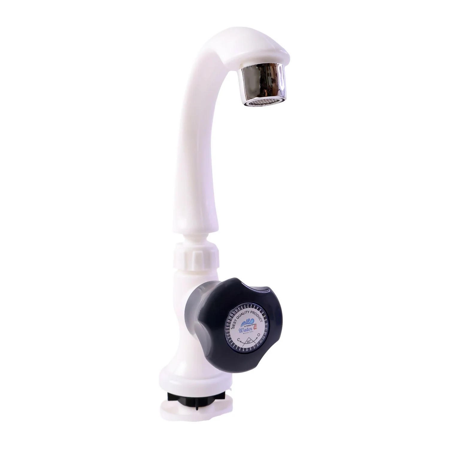 White Plastic Swan Neck Water Tap for Kitchen & Wash Basin – Smooth Flow Sink Faucet - Image 5