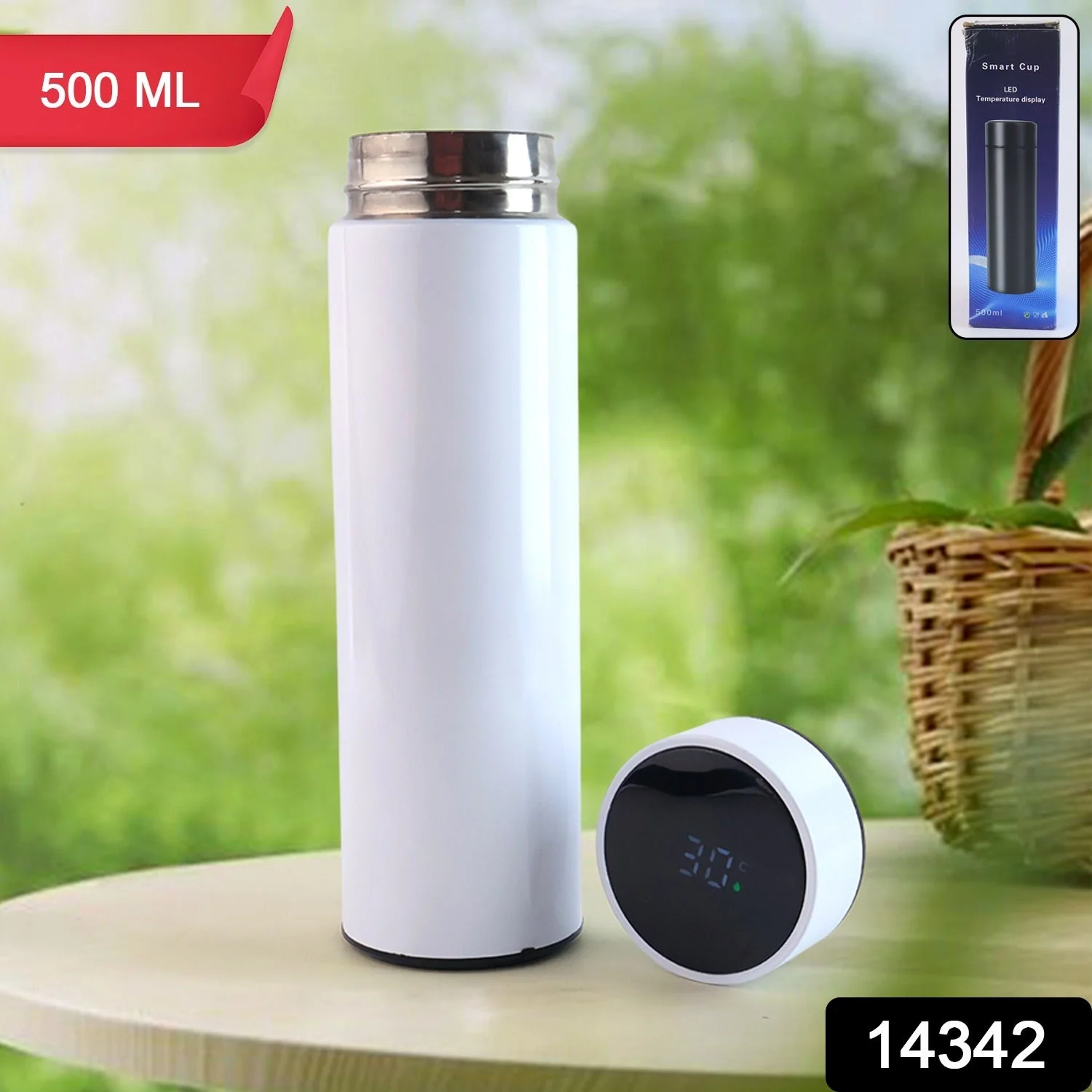 White Vacuum Insulated Water Bottle (1 Pc / 500ML) - Image 2