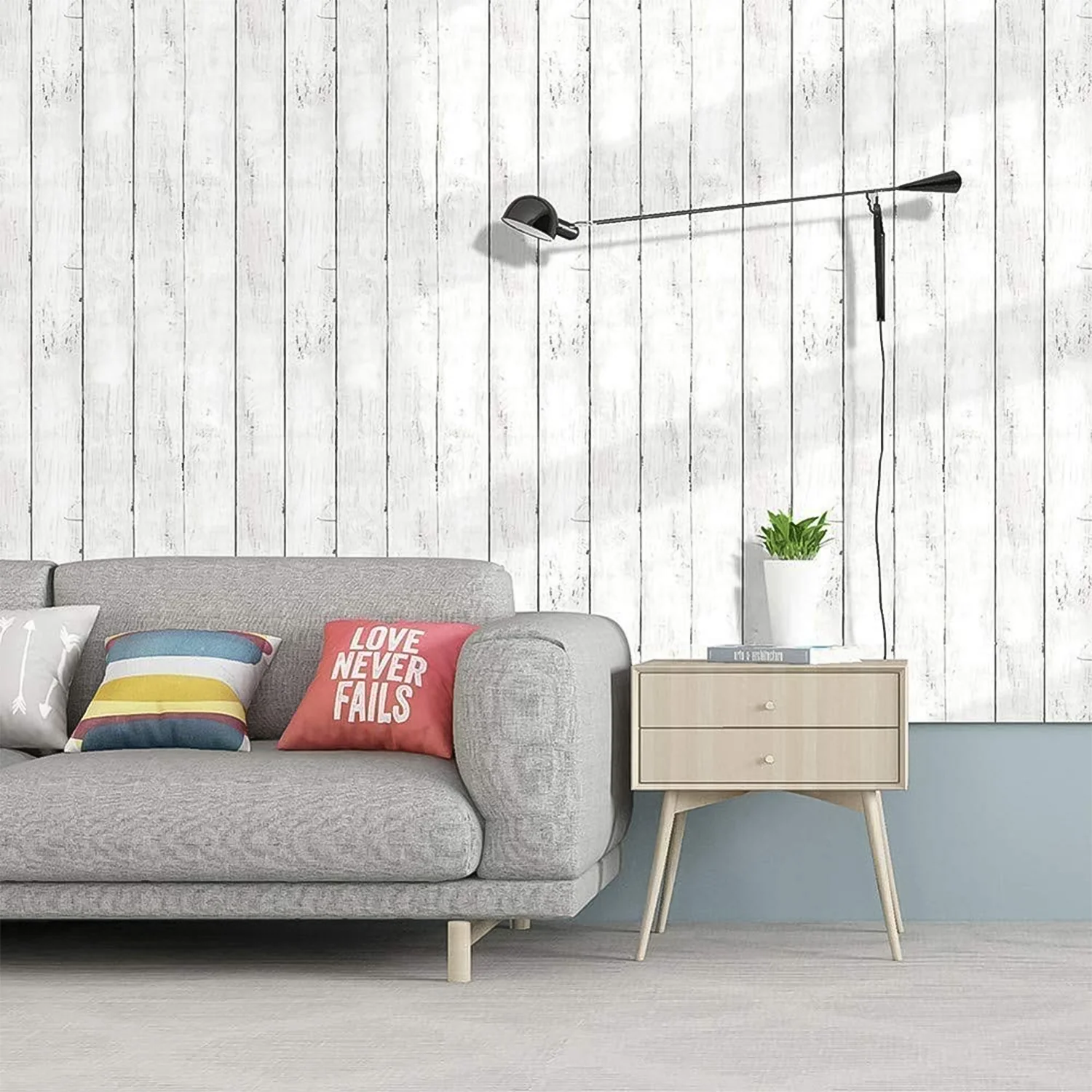 White Wood Grain Self-Adhesive Wallpaper 45 cm x 10 meter (1 Pc) - Image 7