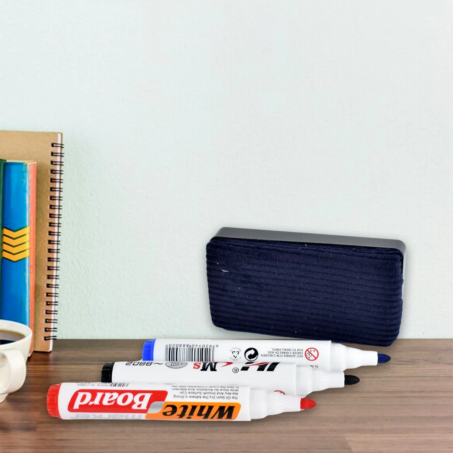 Whiteboard Marker Set (Blue, Black, Red) with Board Duster - Pack of 4 - Image 3